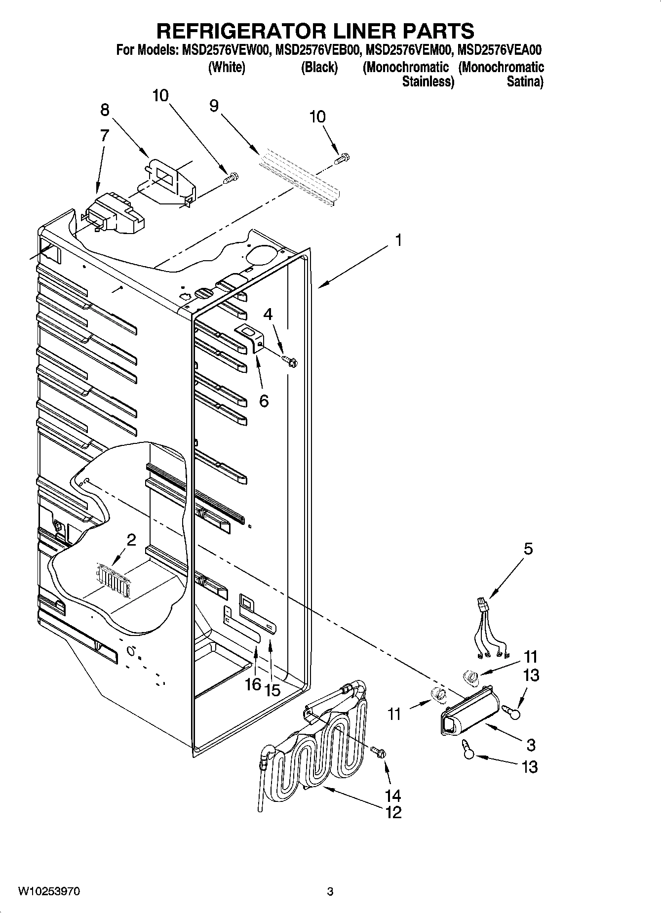 02 - REFRIGERATOR LINER PARTS