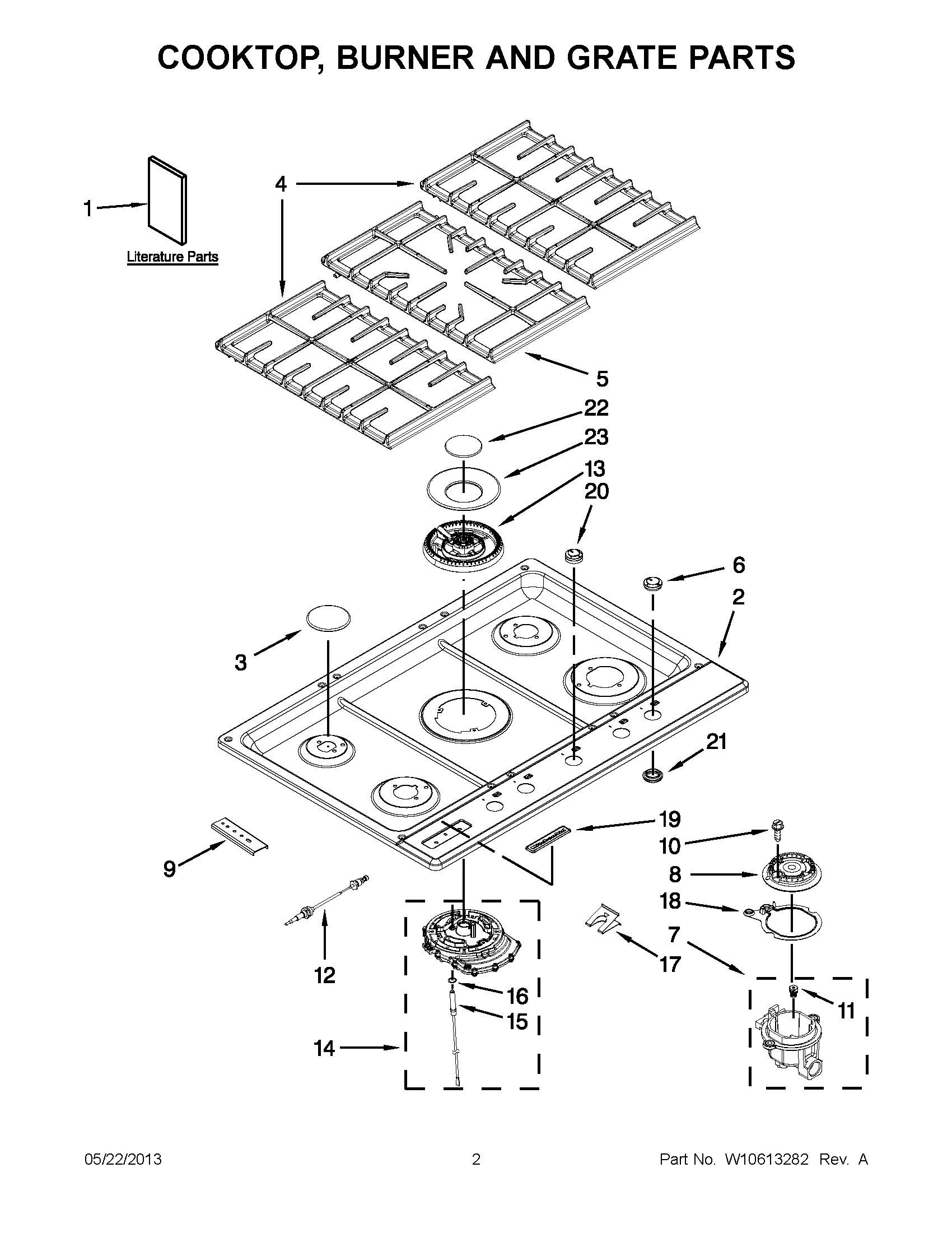 01 - COOKTOP, BURNER AND GRATE PARTS