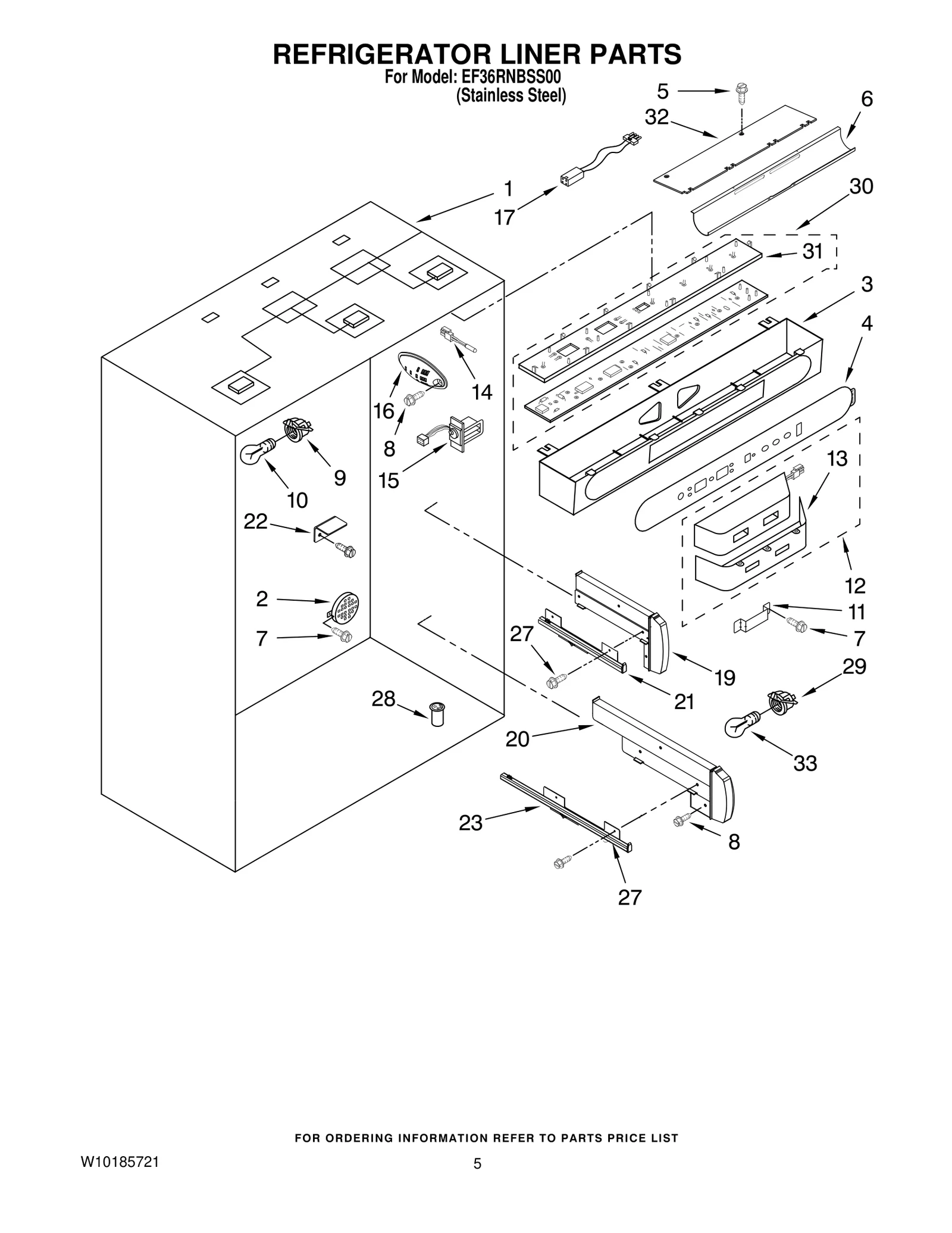 REFRIGERATOR LINER PARTS