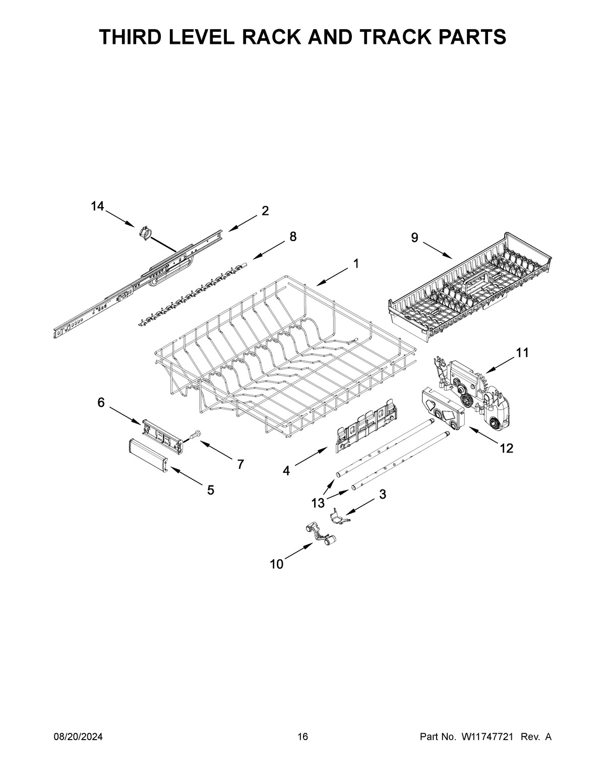 09 - THIRD LEVEL RACK AND TRACK PARTS