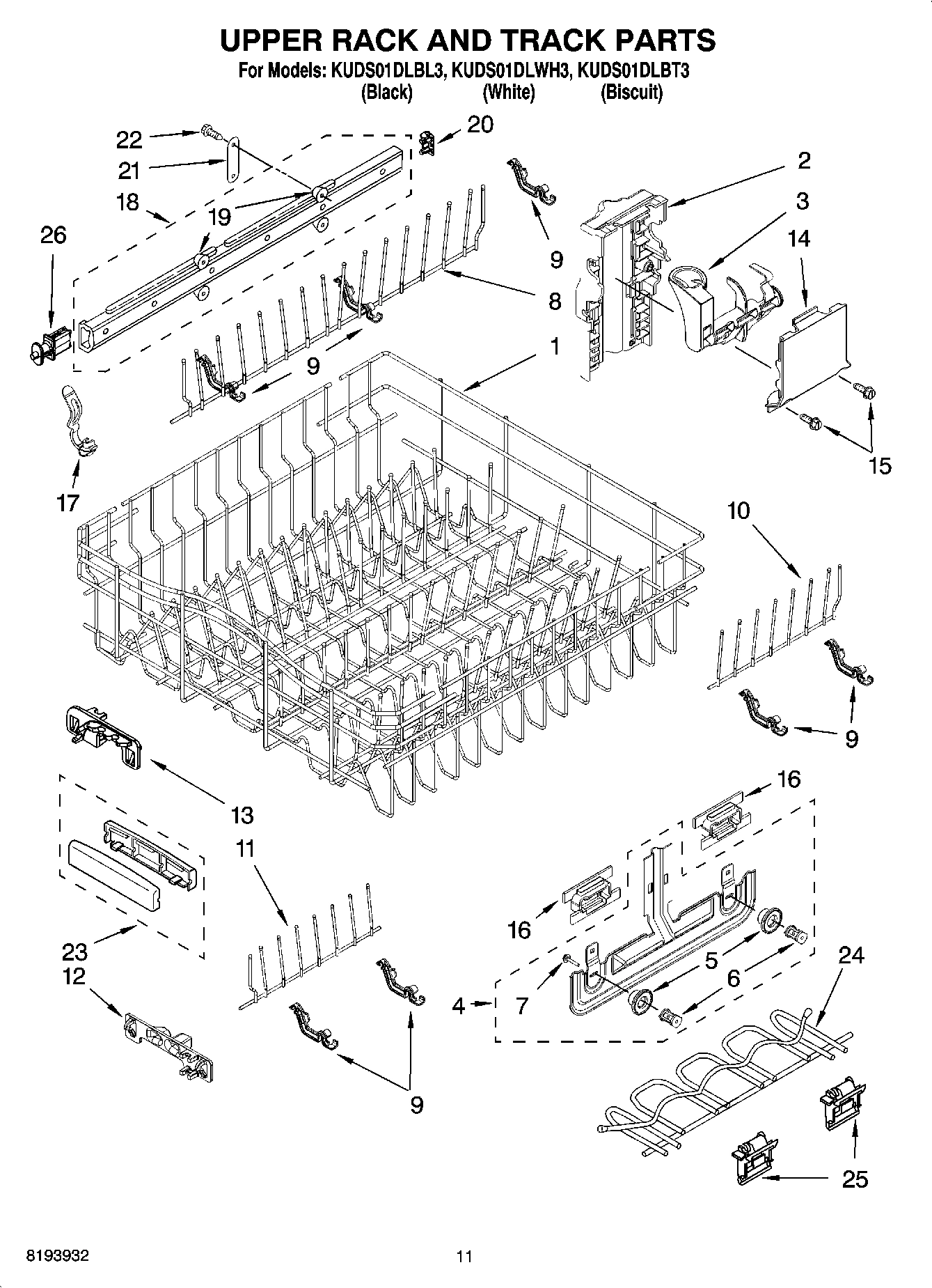 09 - UPPER RACK AND TRACK PARTS