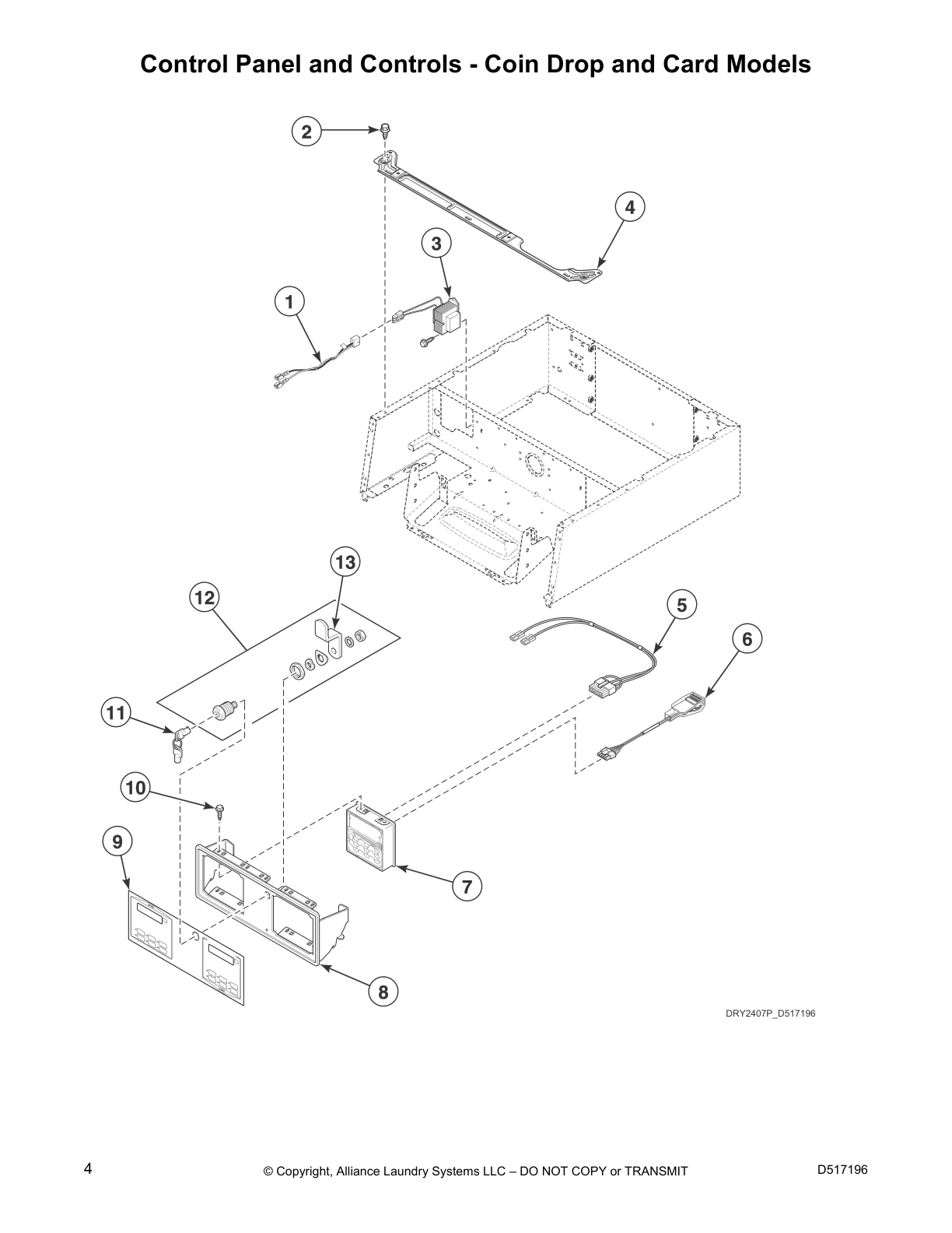 Control Panel and Controls - Coin Drop and Card Models