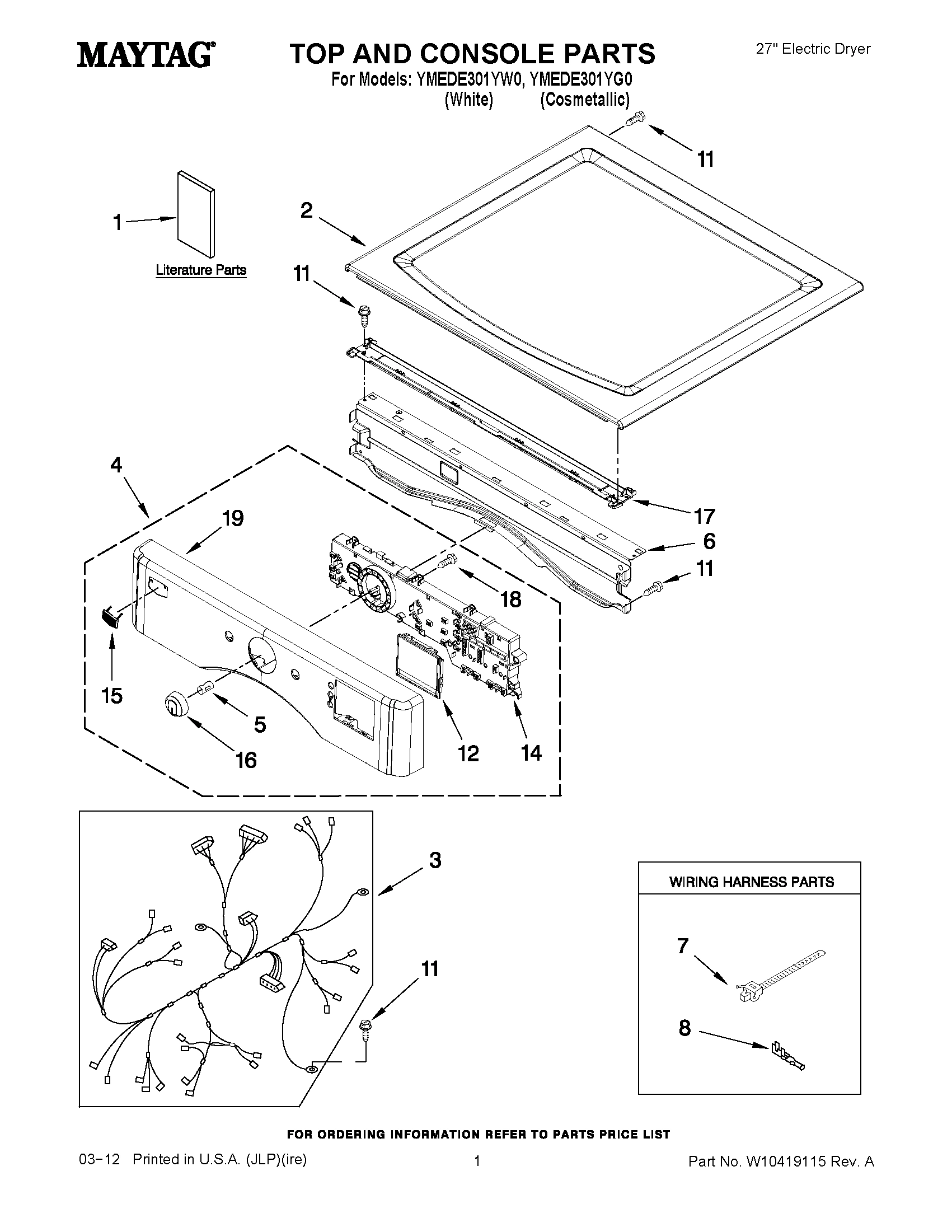 01 - TOP AND CONSOLE PARTS