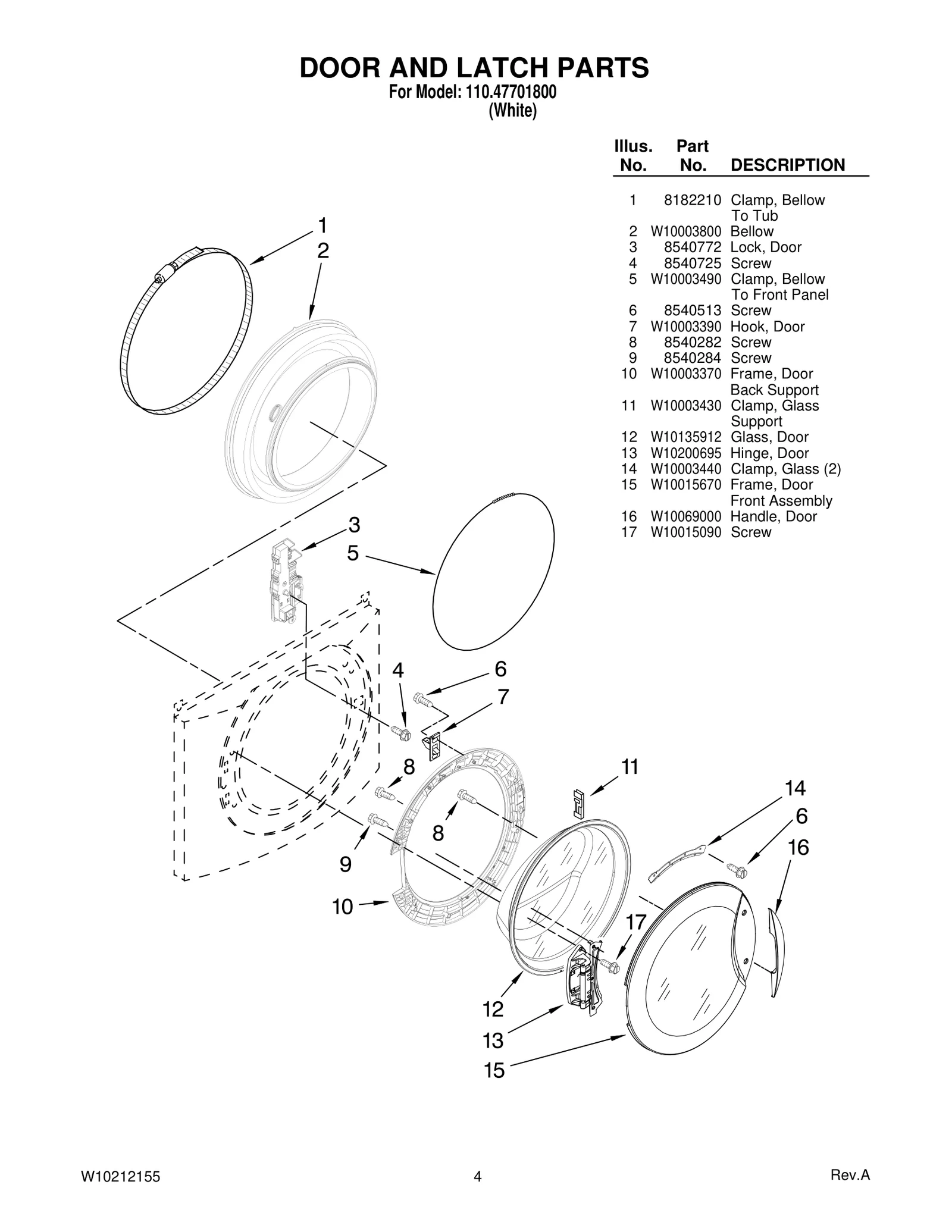 DOOR AND LATCH PARTS