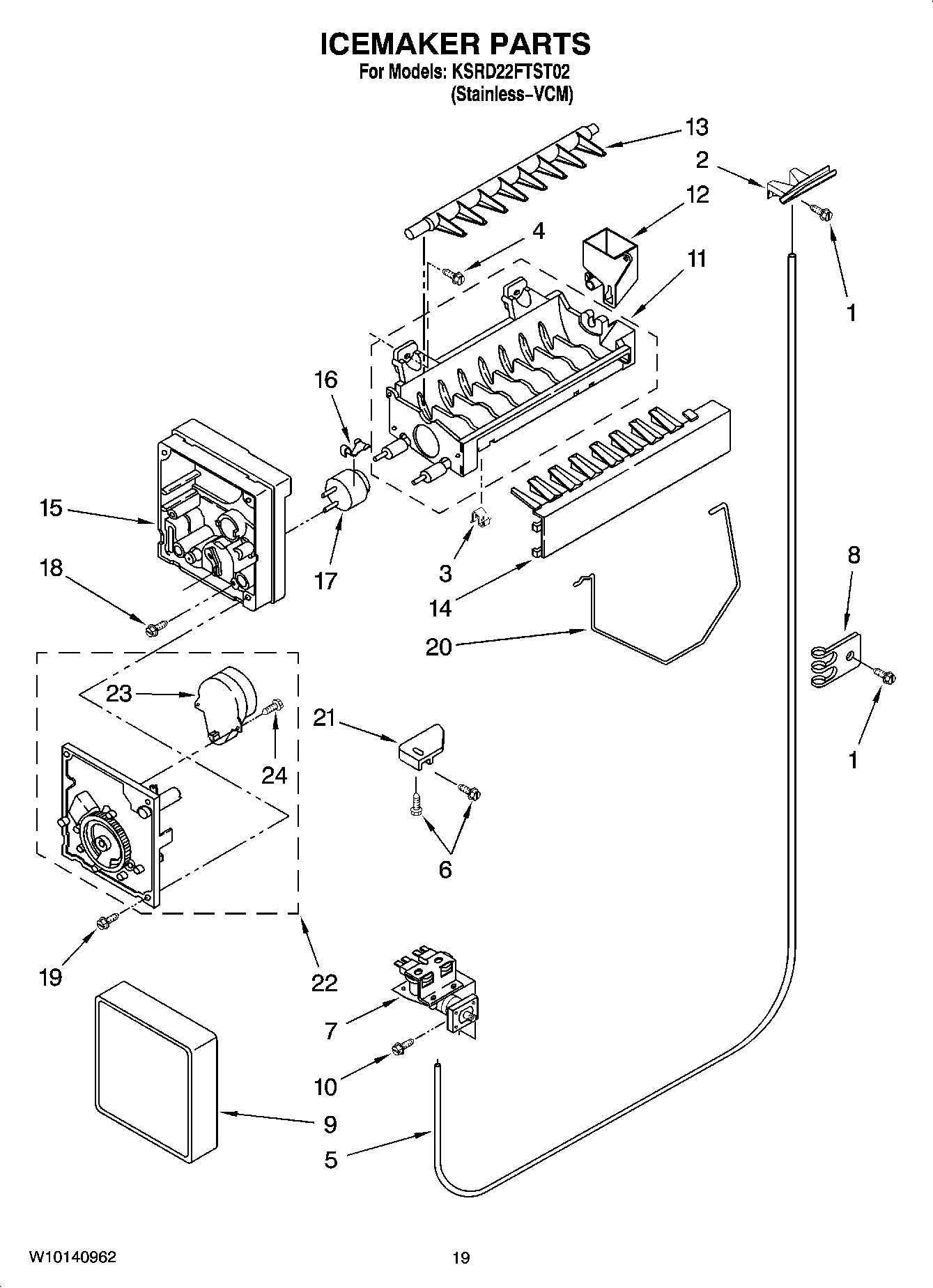 12 - ICEMAKER PARTS, OPTIONAL PARTS (NOT INCLUDED)