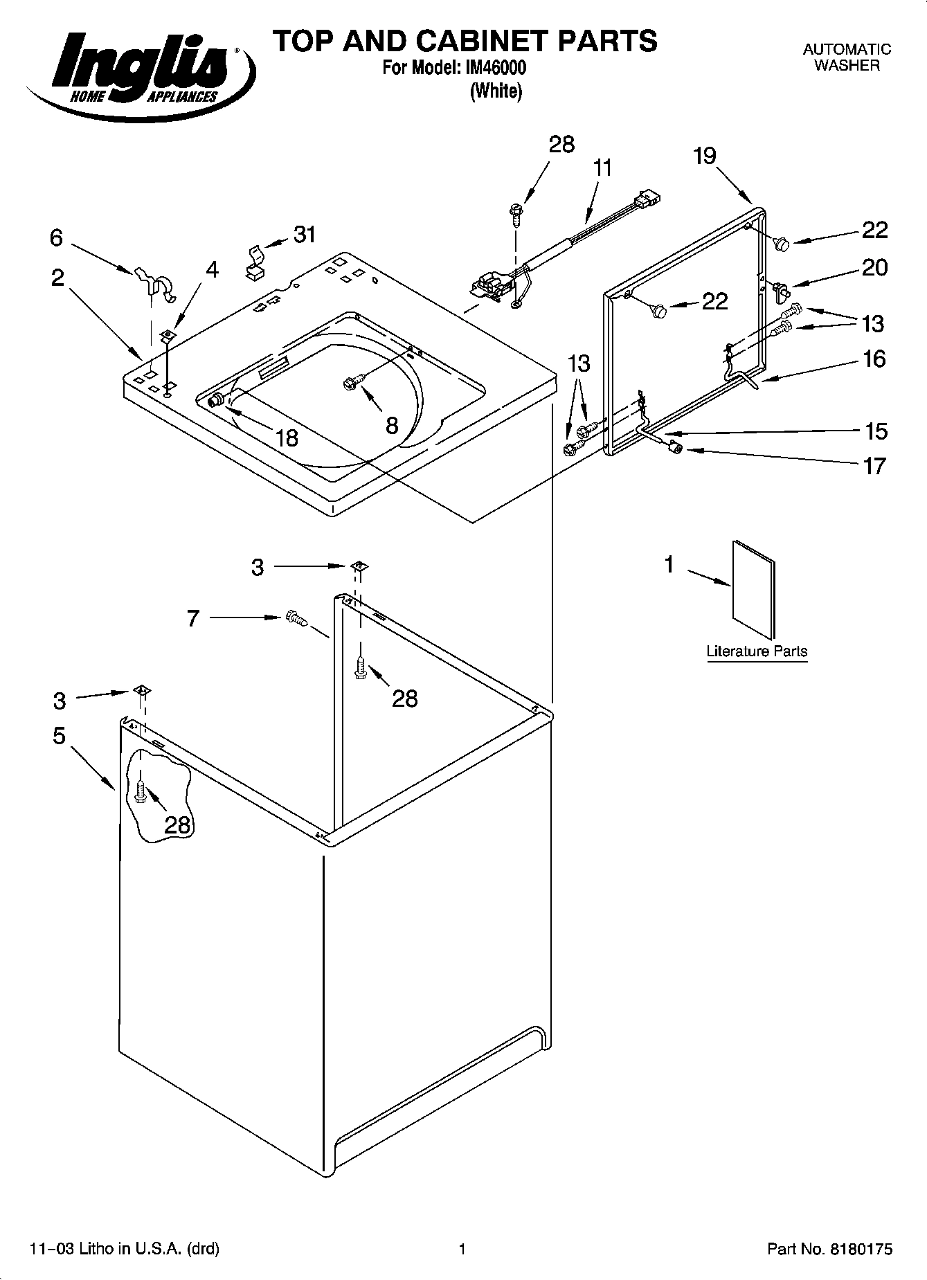 01 - TOP AND CABINET PARTS