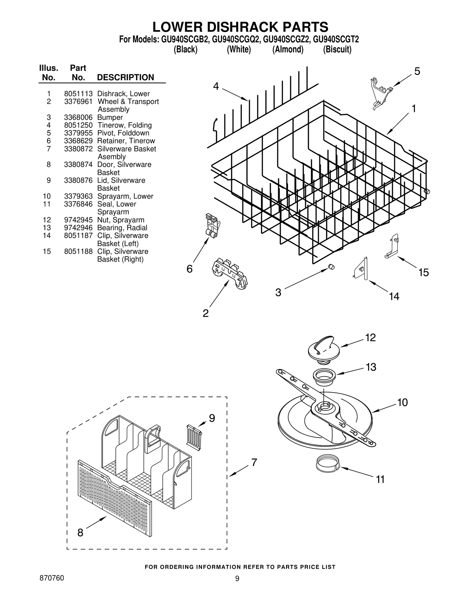LOWER DISHRACK PARTS