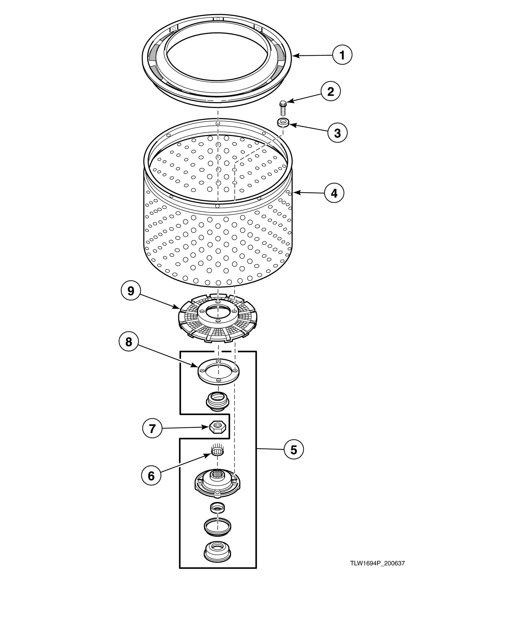 Lint Filter, Washtub and Hub