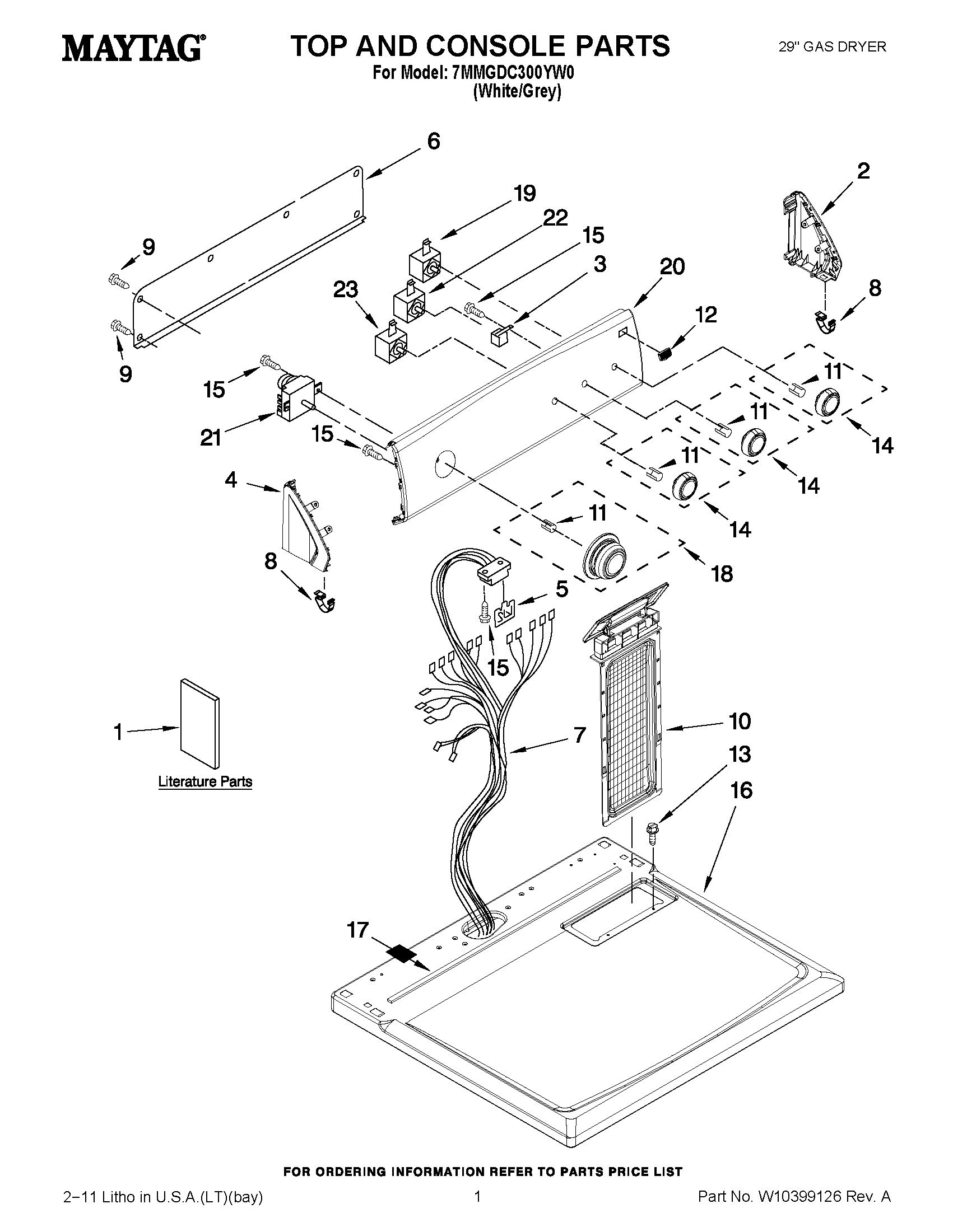 01 - TOP AND CONSOLE PARTS