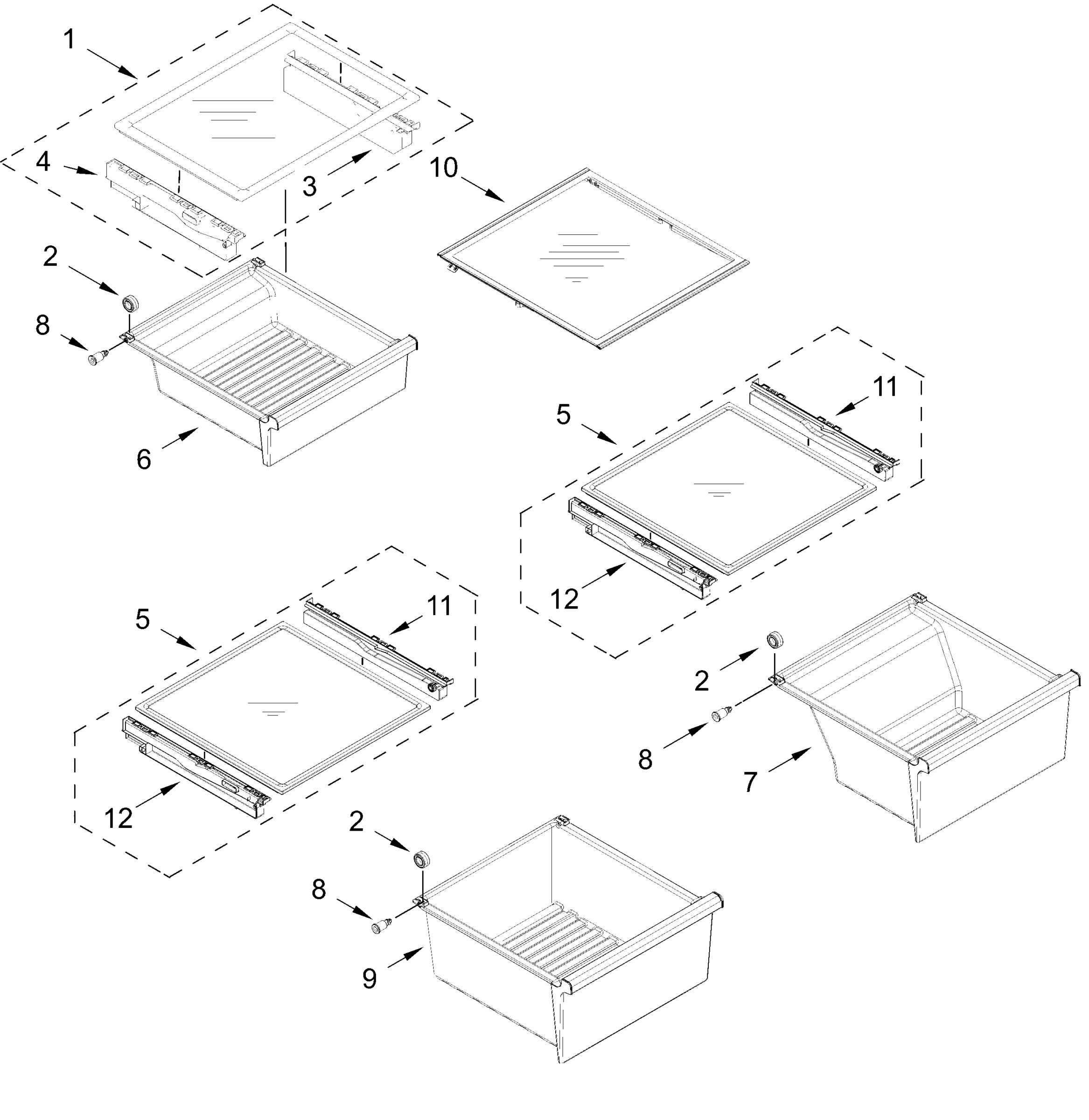 REFRIGERATOR SHELF PARTS