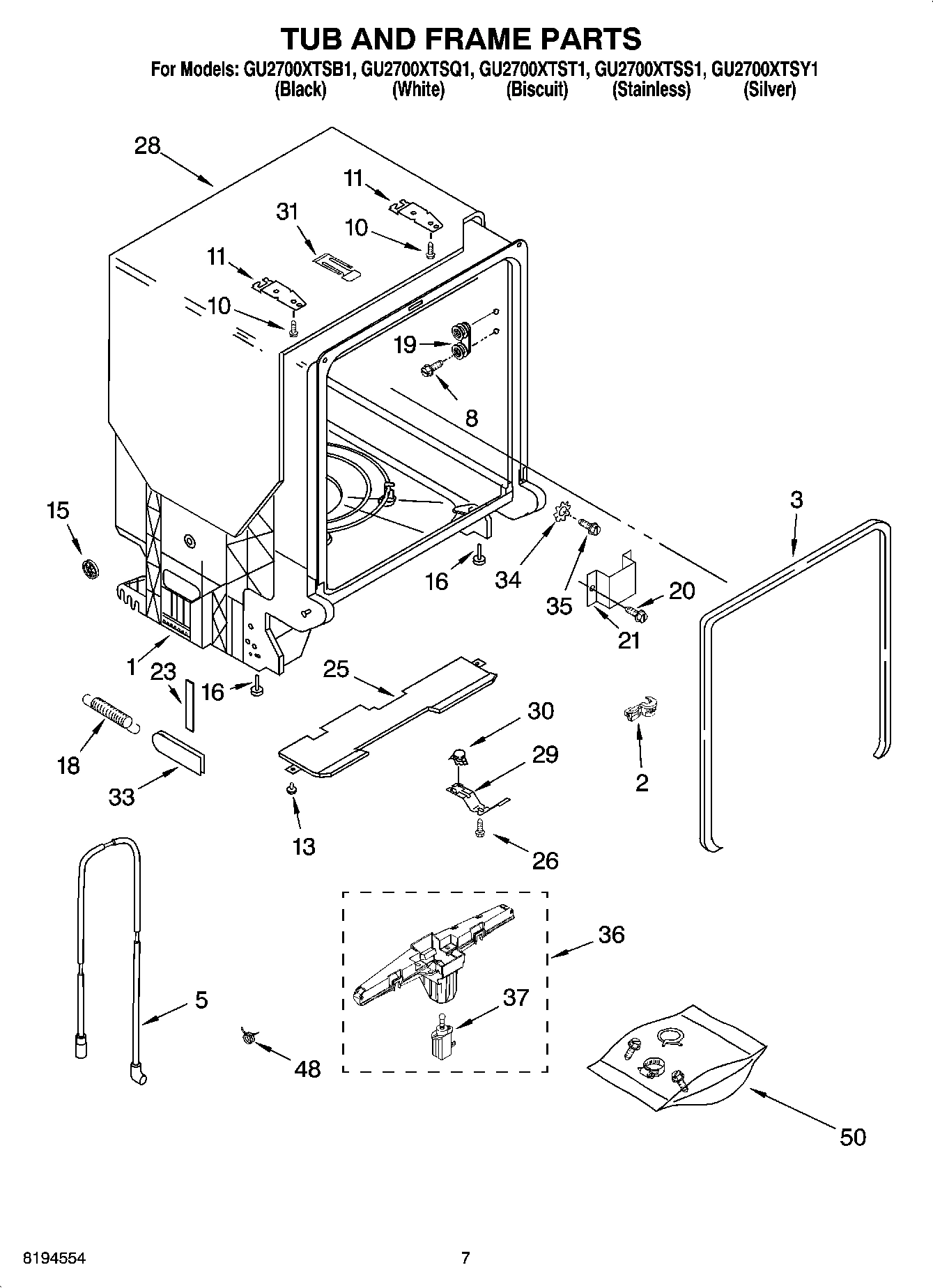 07 - TUB AND FRAME PARTS