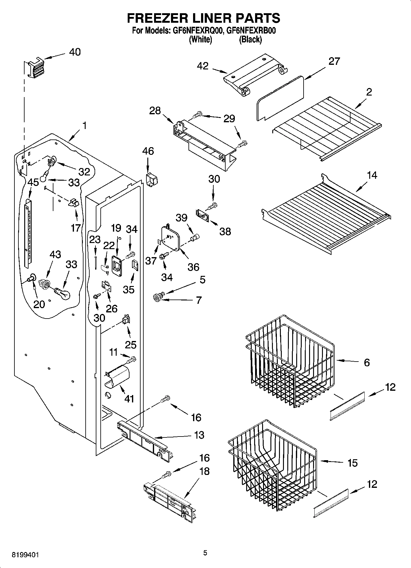 04 - FREEZER LINER PARTS