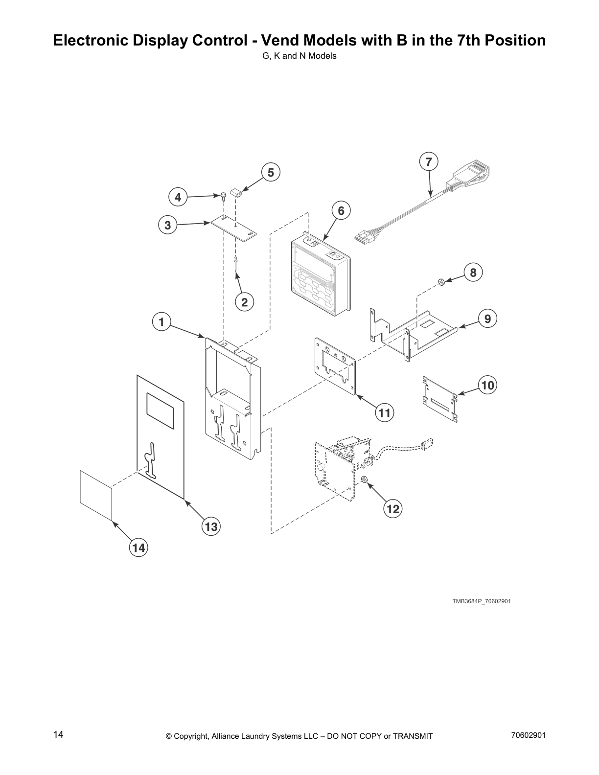 Electronic Display Control - Vend Models with B in the 7th Position