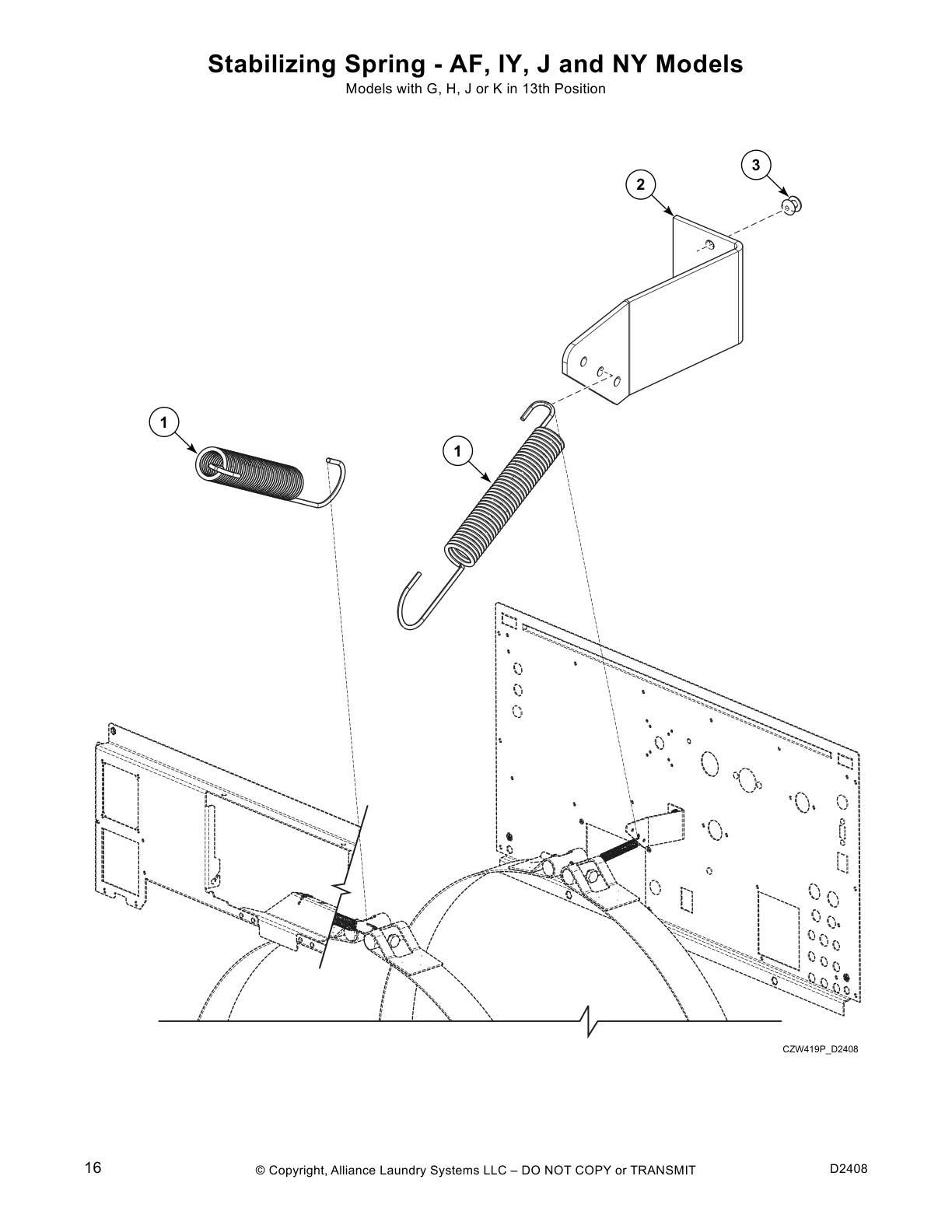 Stabilizing Spring - AF, IY, J and NY Models