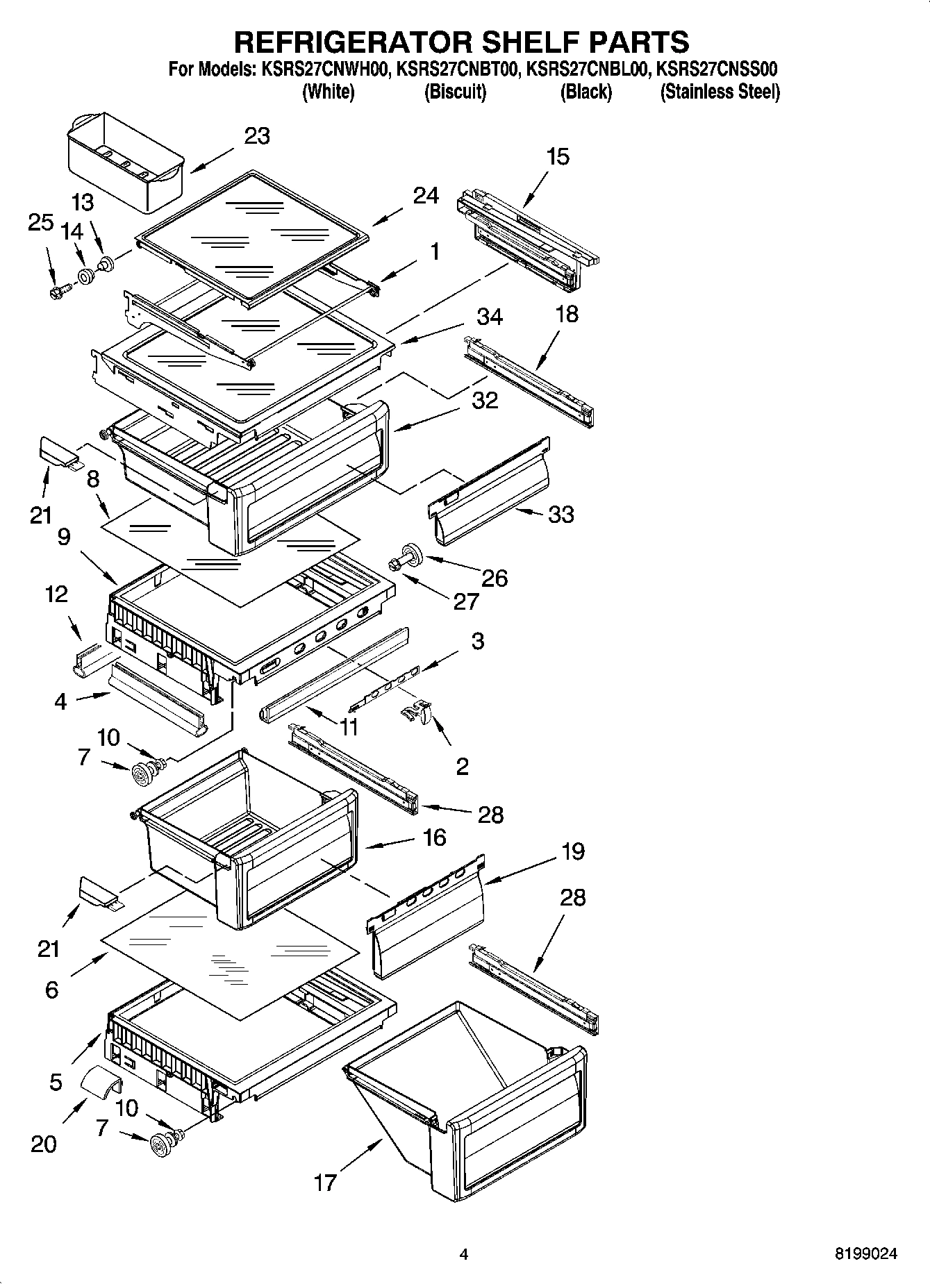 03 - REFRIGERATOR SHELF PARTS