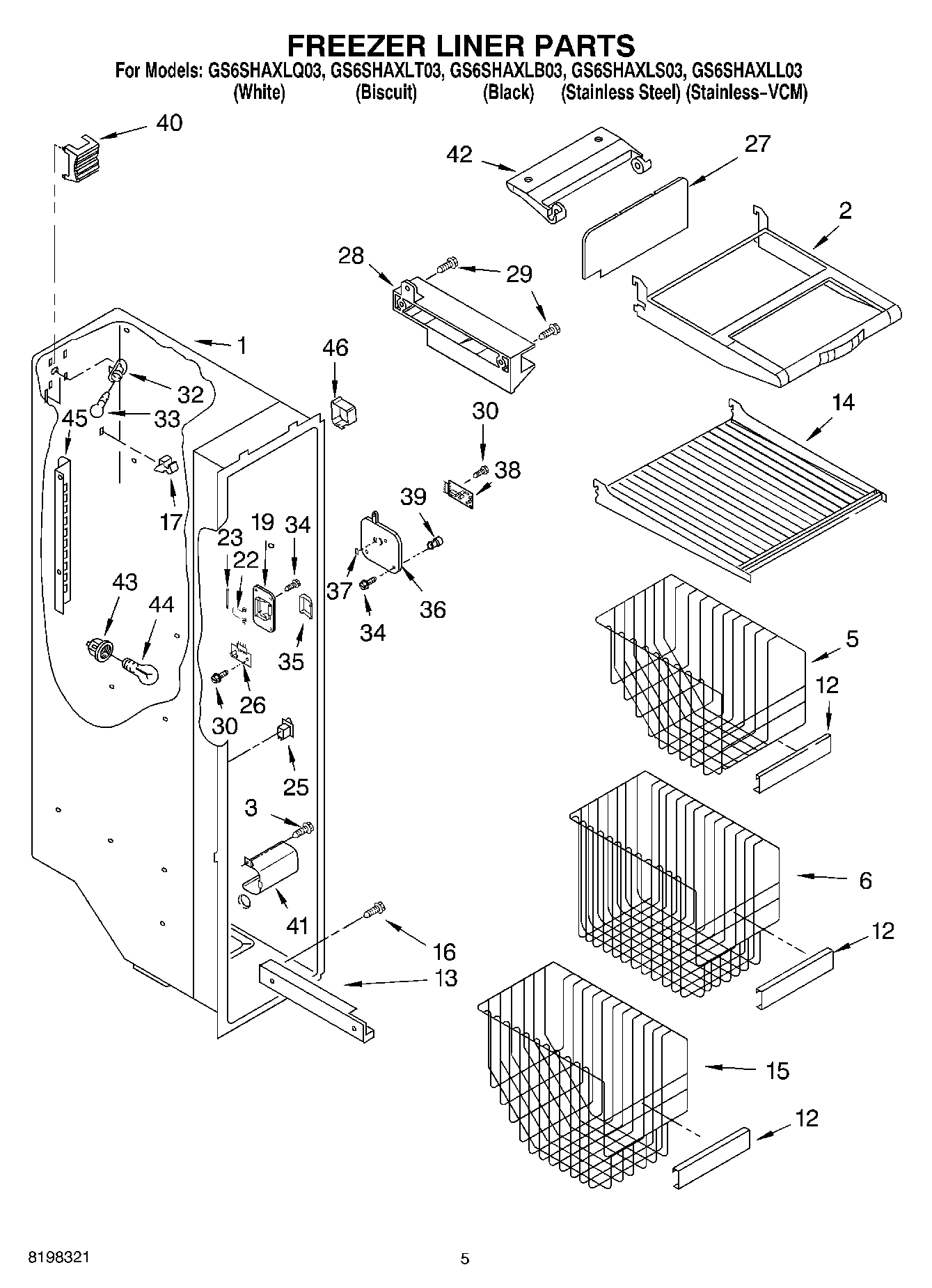 04 - FREEZER LINER PARTS