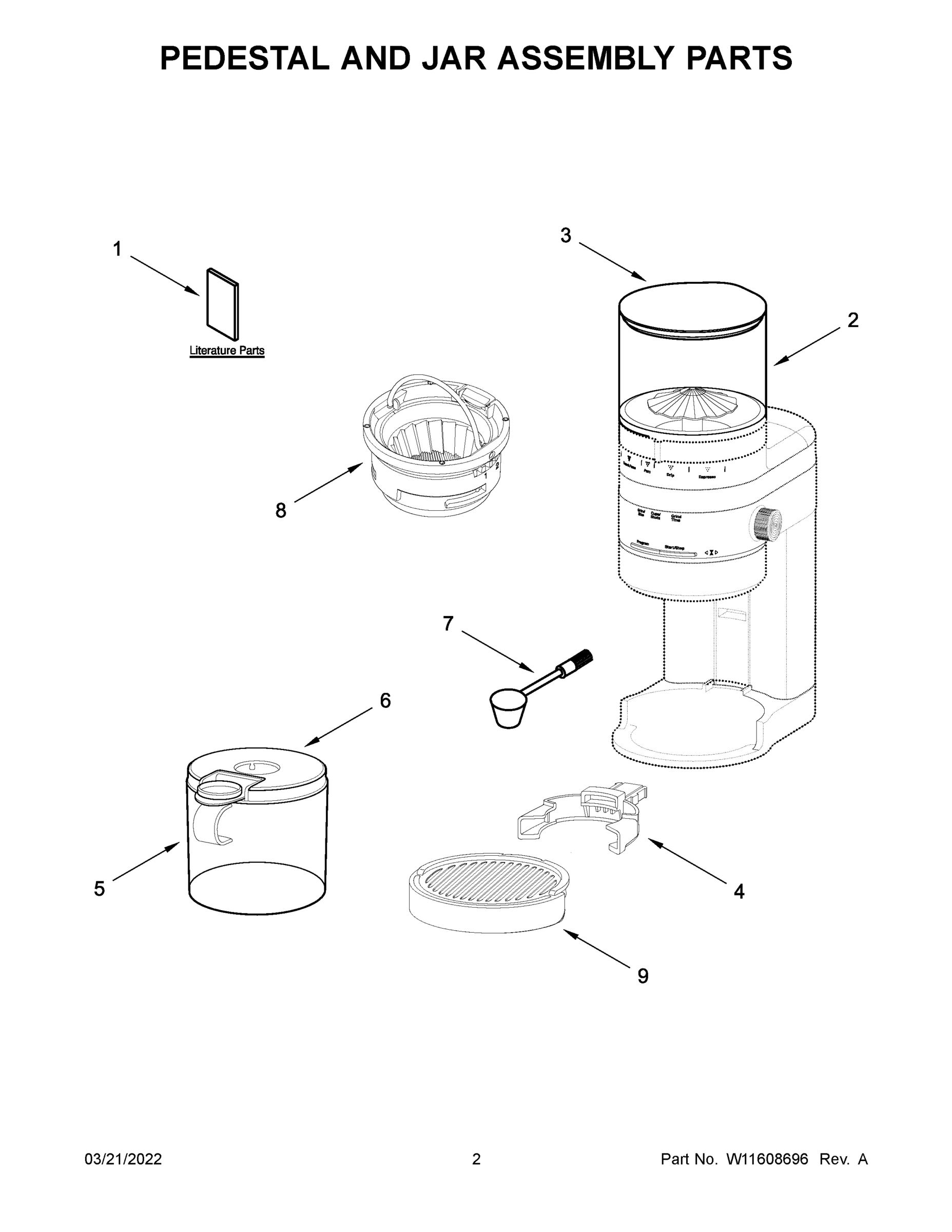 02 - PEDESTAL AND JAR ASSEMBLY PARTS