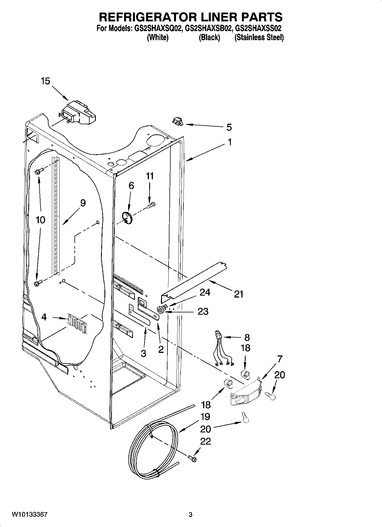 02 - REFRIGERATOR LINER PARTS