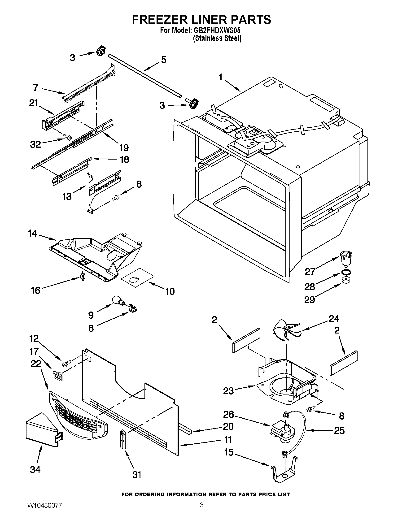 02 - FREEZER LINER PARTS