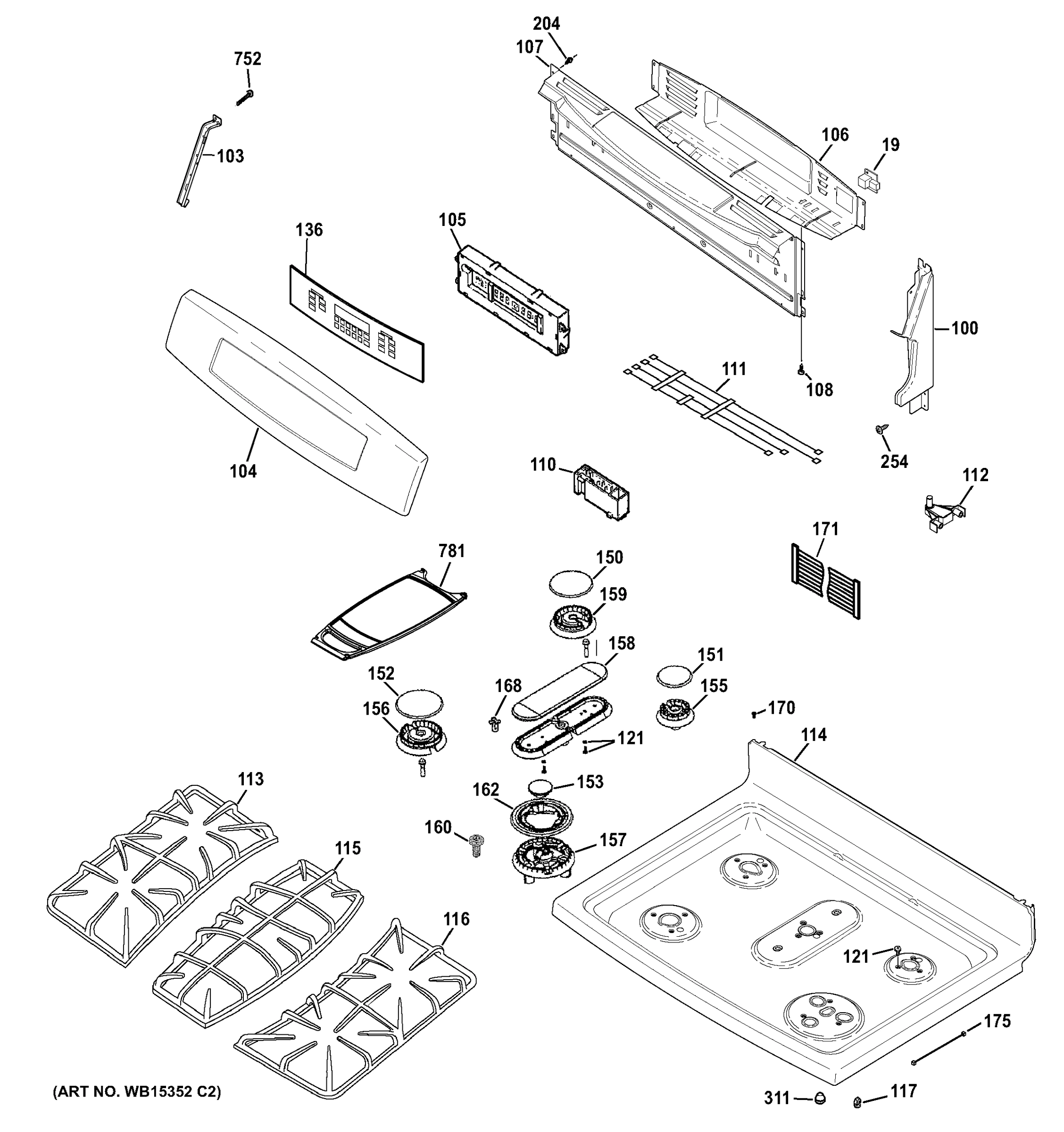 CONTROL PANEL & COOKTOP