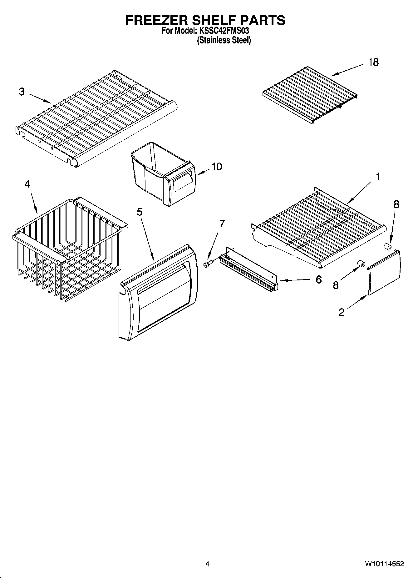 03 - FREEZER SHELF PARTS