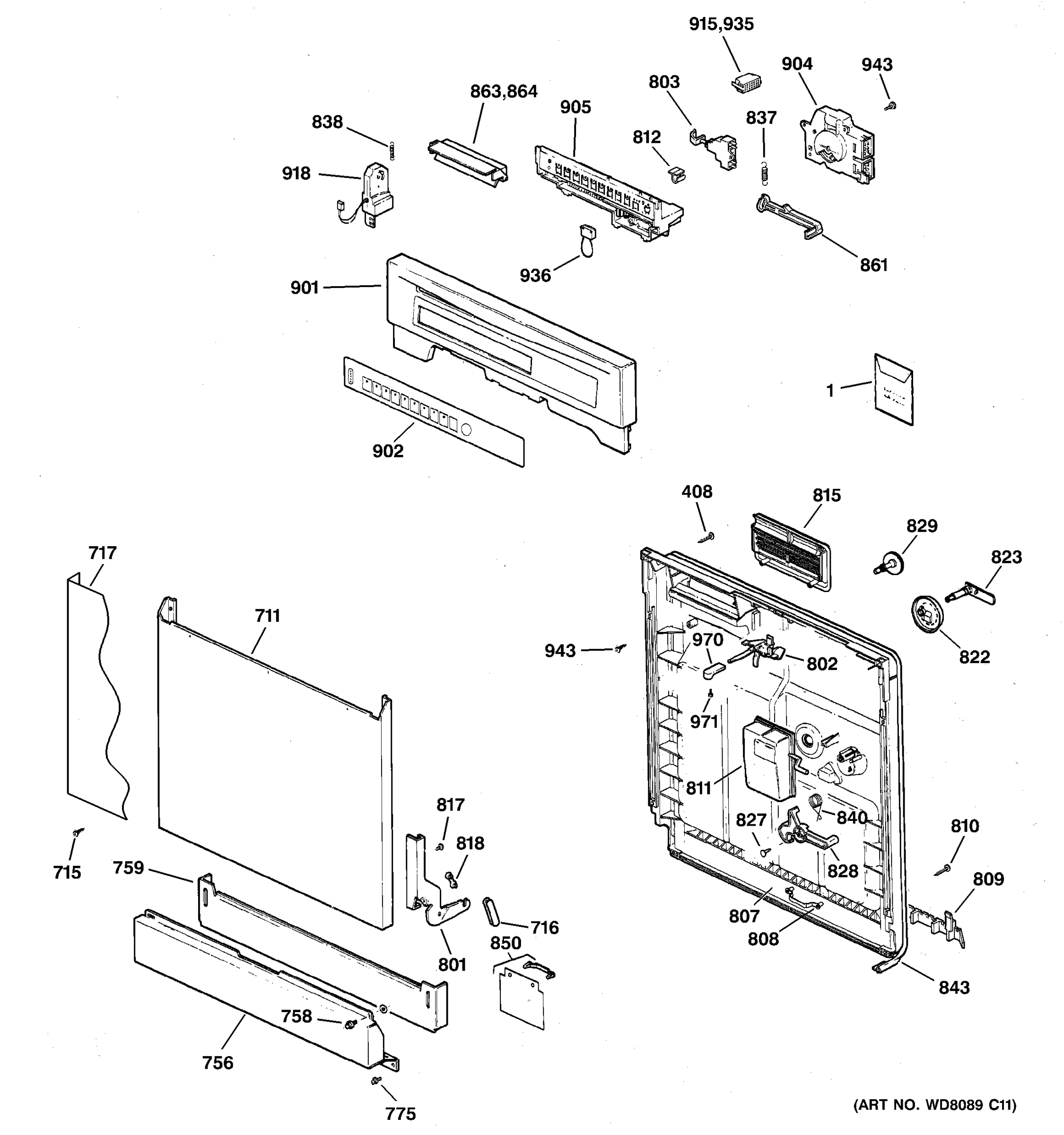 ESCUTCHEON & DOOR ASSEMBLY