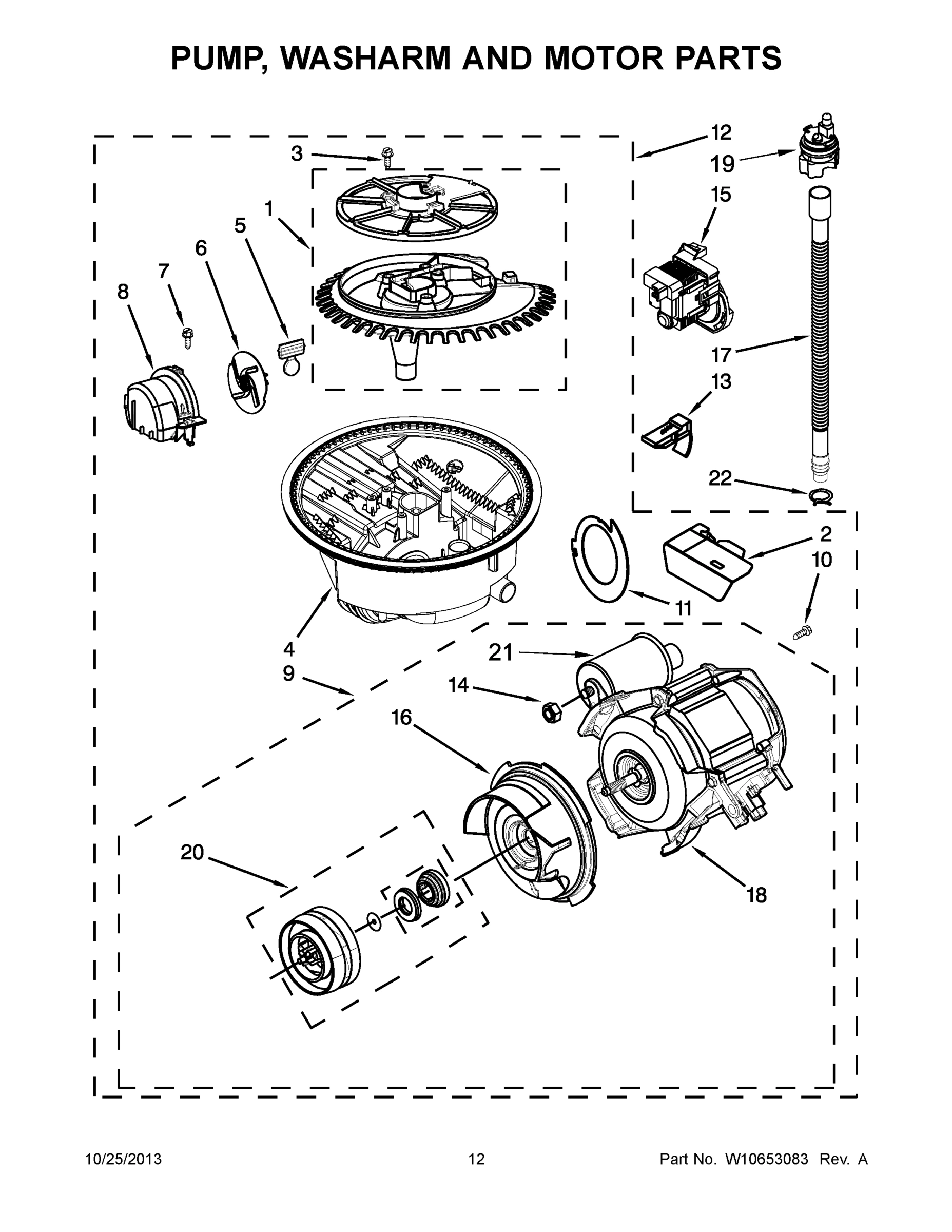 07 - PUMP, WASHARM AND MOTOR PARTS