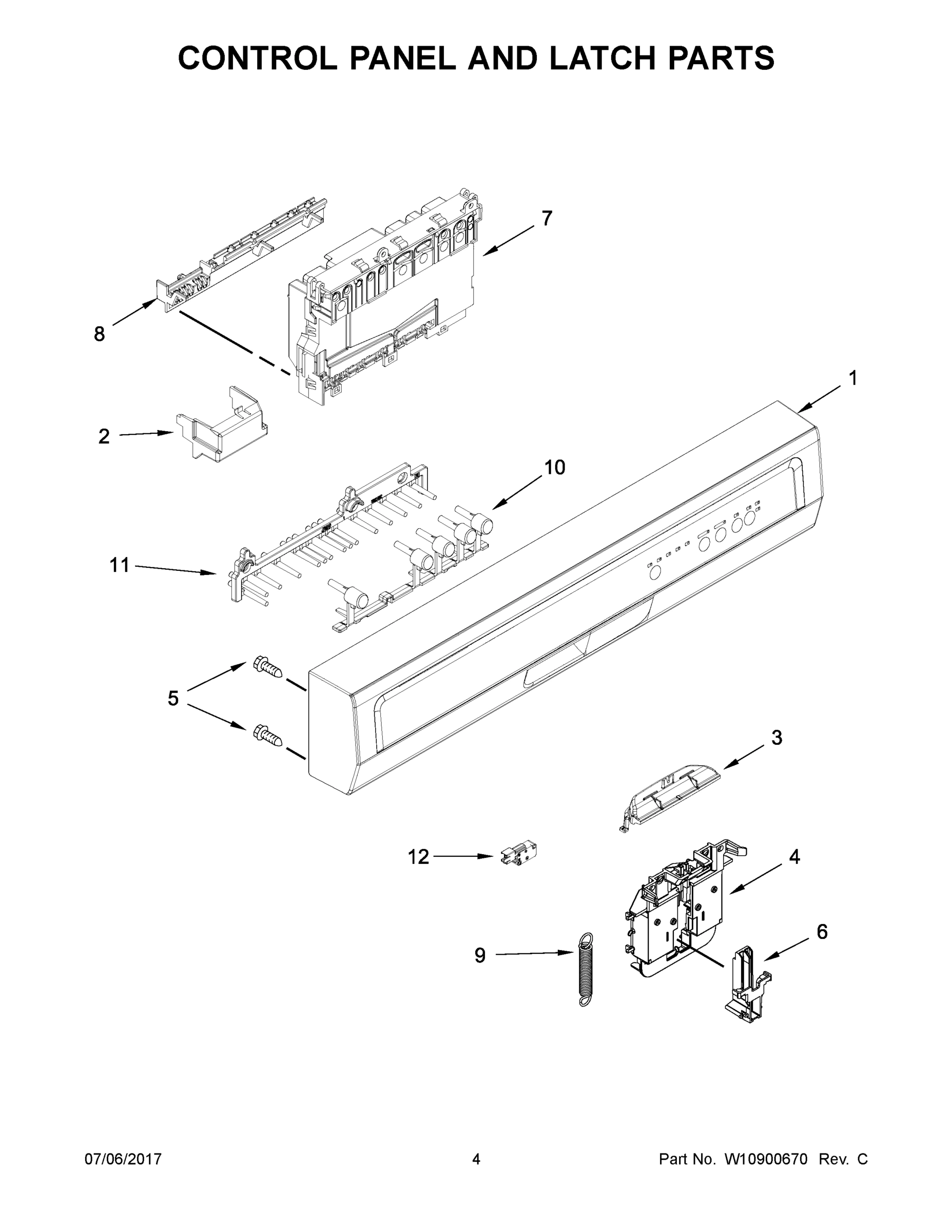 03 - CONTROL PANEL AND LATCH PARTS