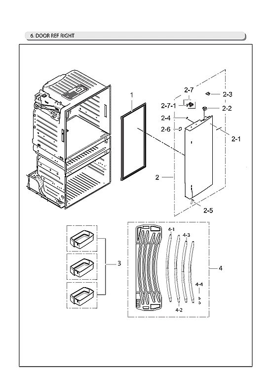 Right Refrigerator Door Parts