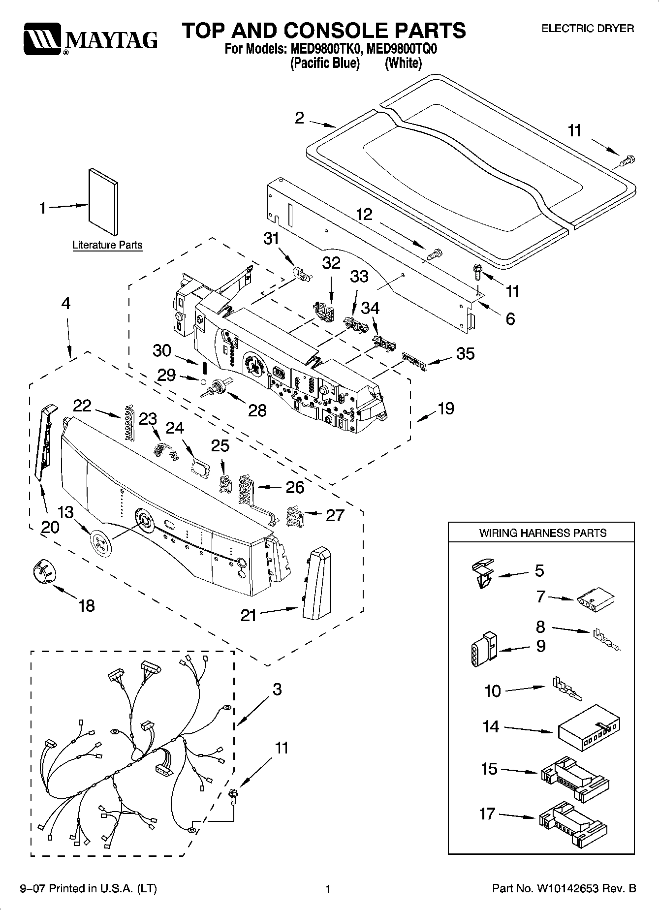 01 - TOP AND CONSOLE PARTS