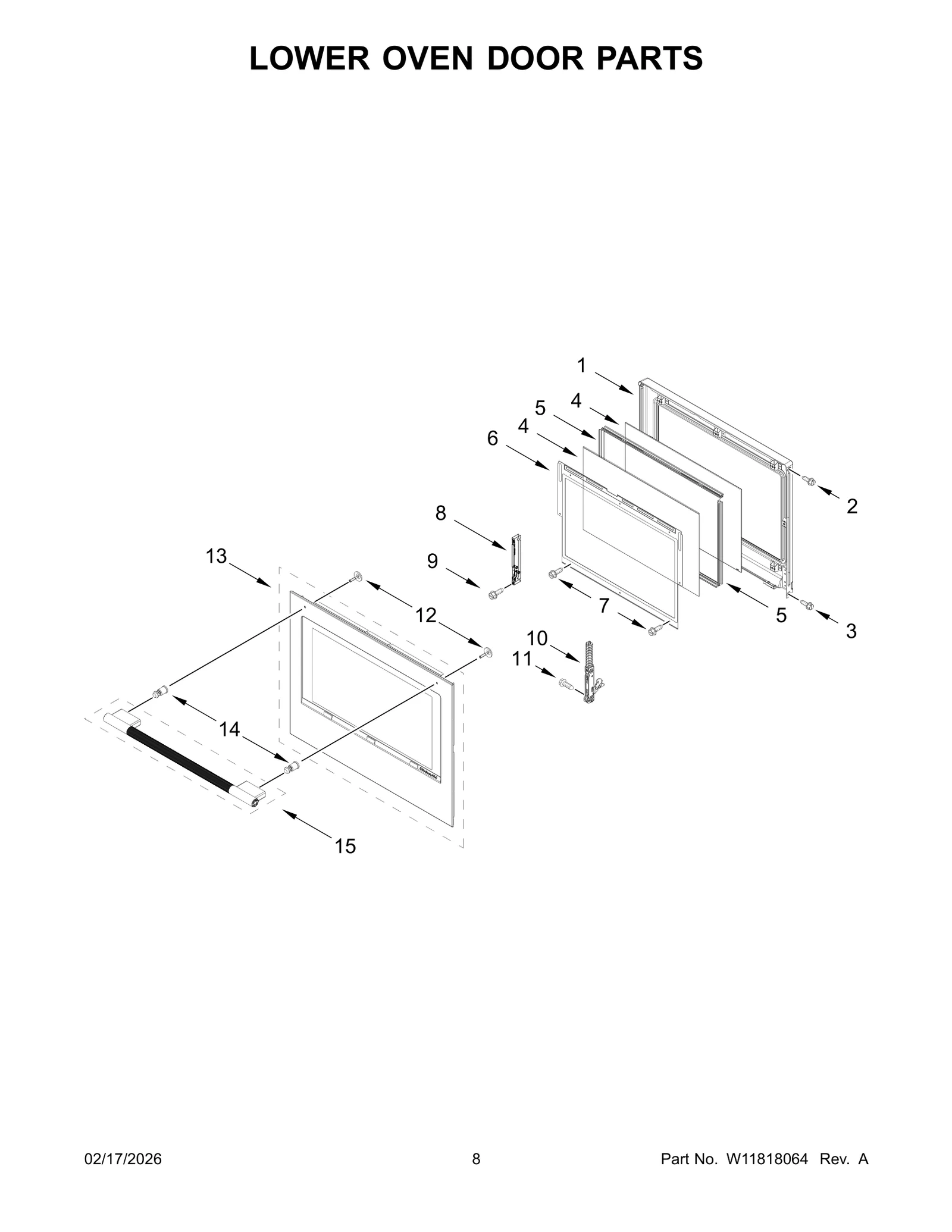 LOWER OVEN DOOR PARTS