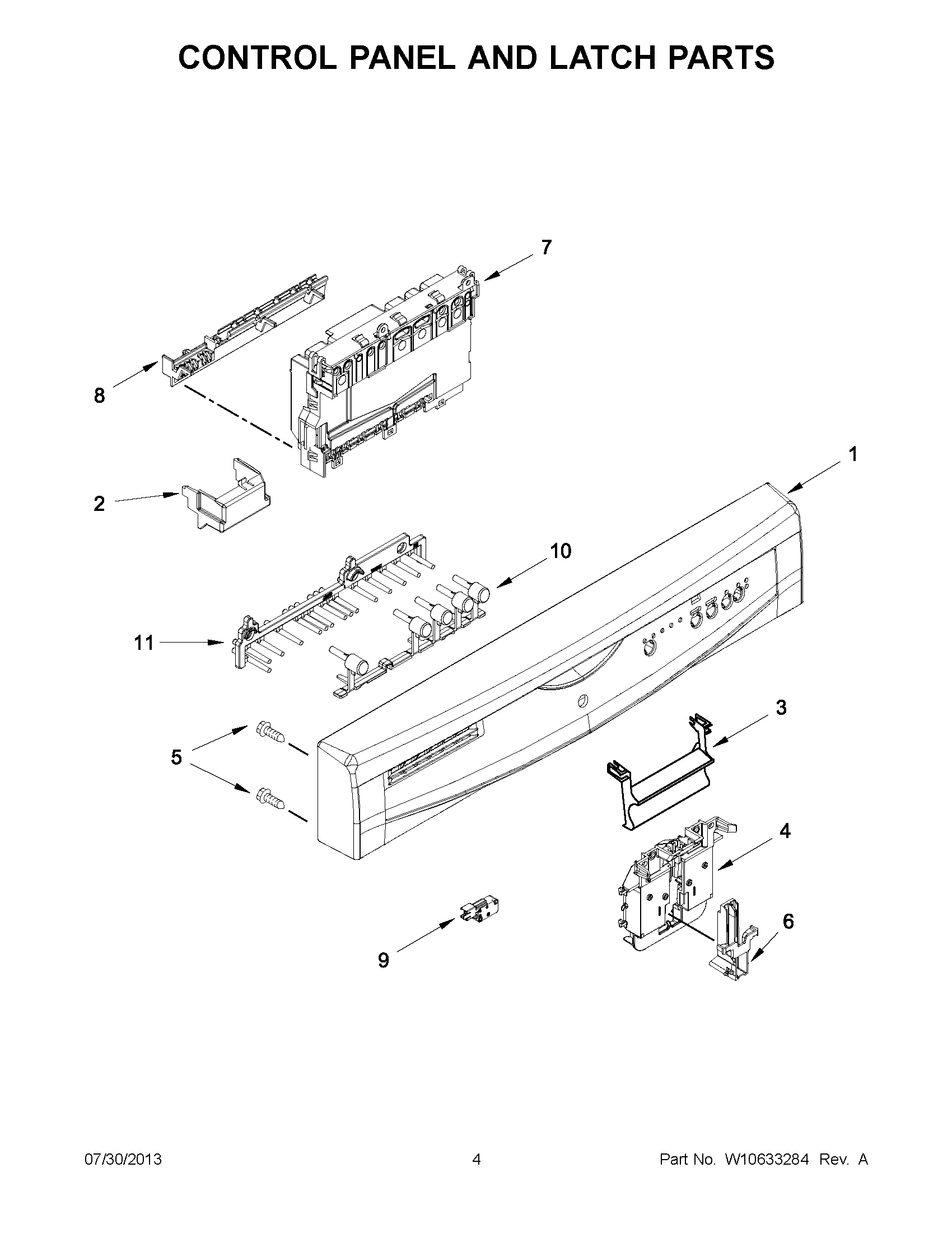 02 - CONTROL PANEL AND LATCH PARTS