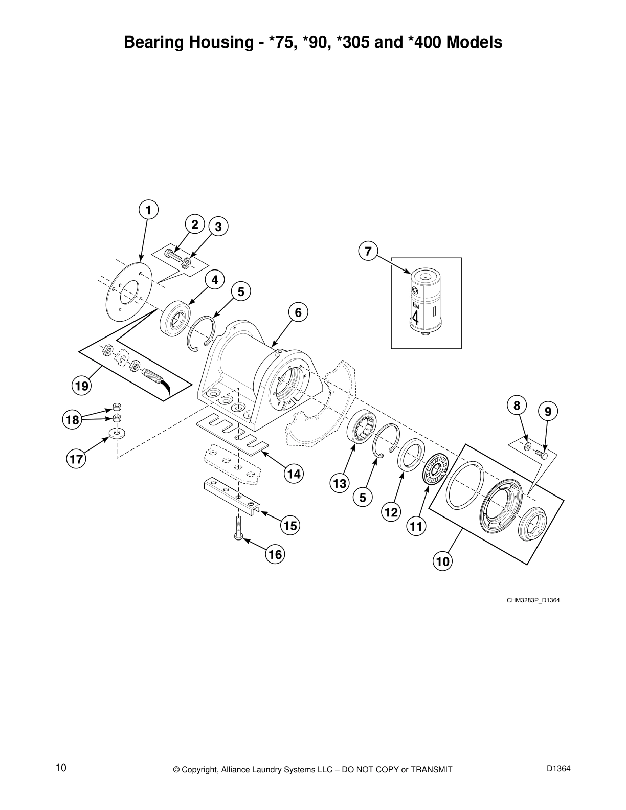 Bearing Housing - *75, *90, *305 and *400 Models