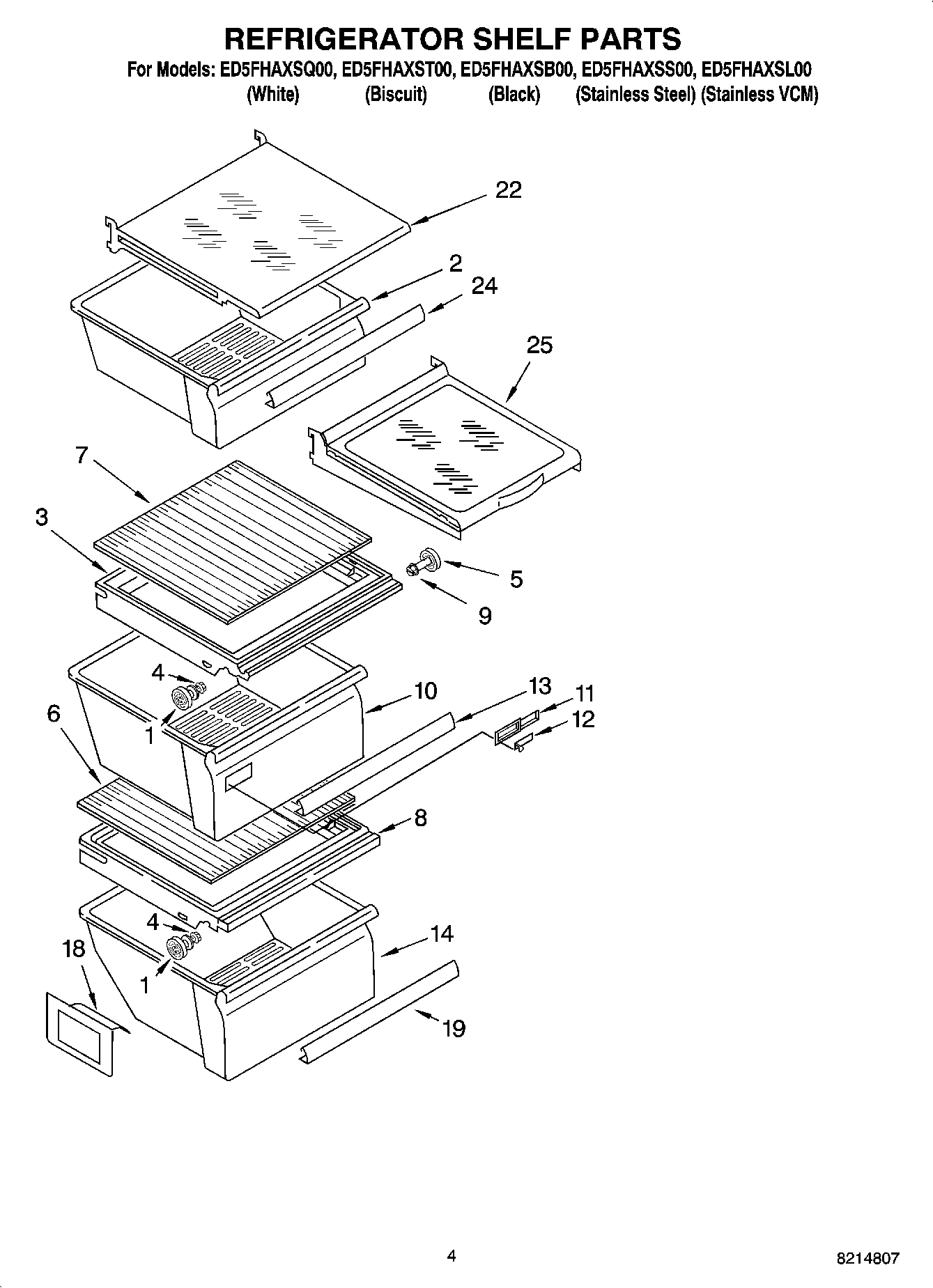 03 - REFRIGERATOR SHELF PARTS