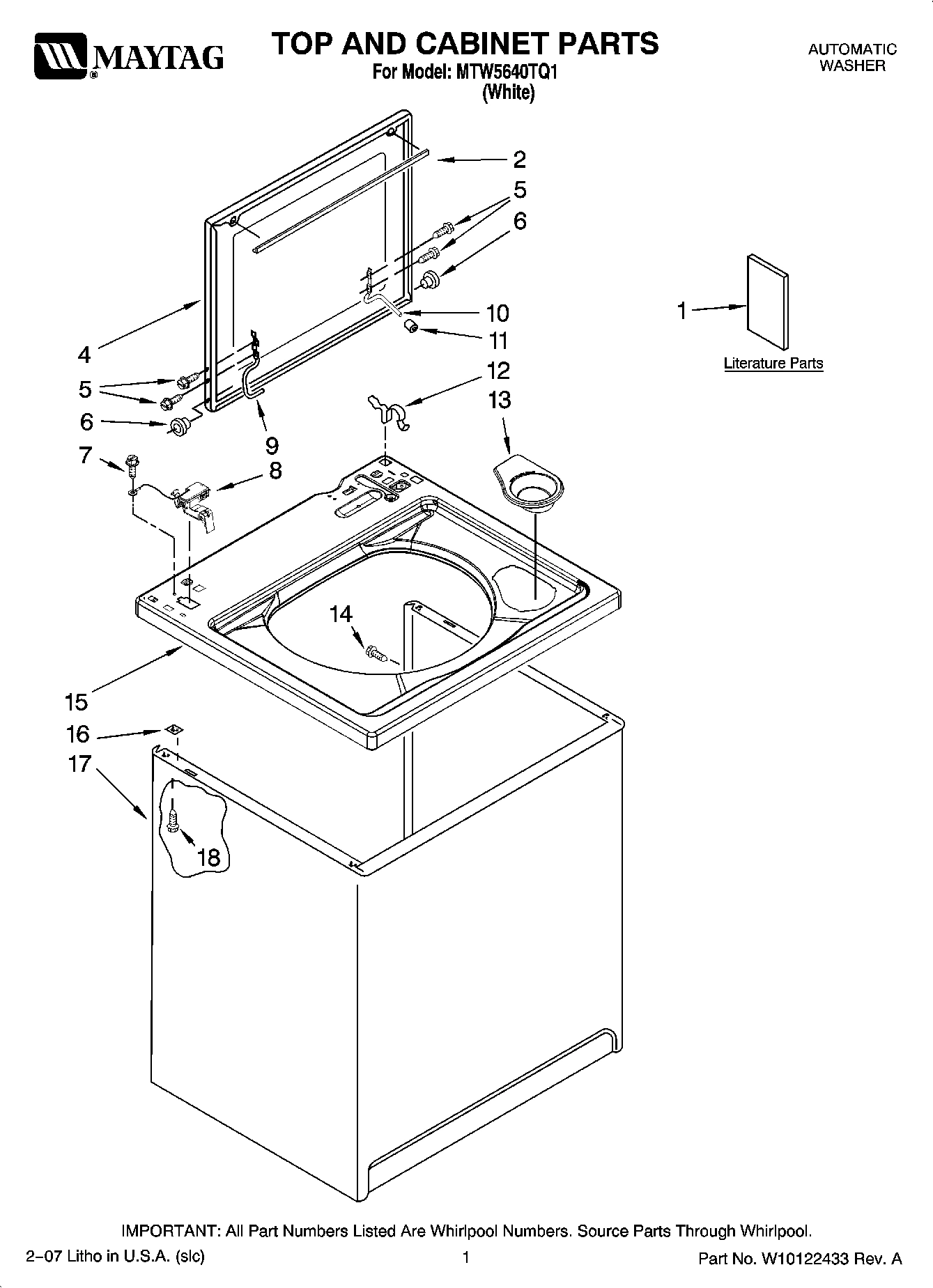 01 - TOP AND CABINET PARTS