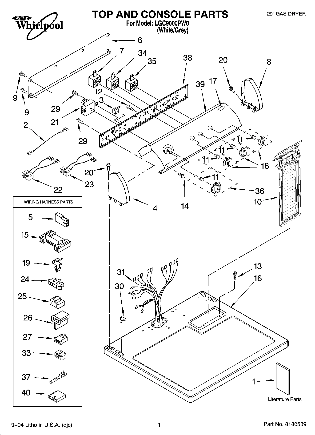 01 - TOP AND CONSOLE PARTS
