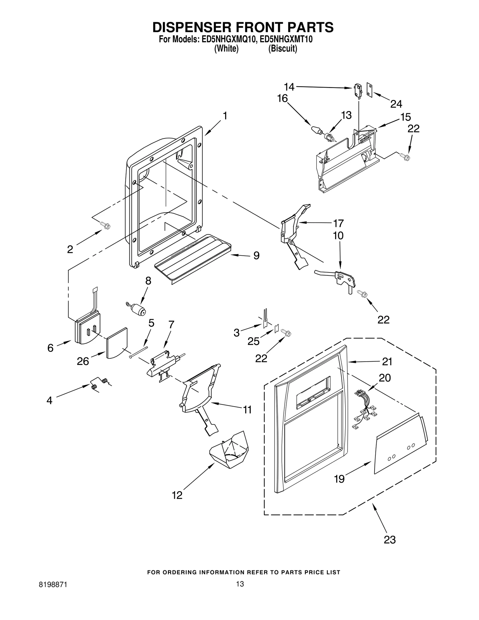 DISPENSER FRONT PARTS