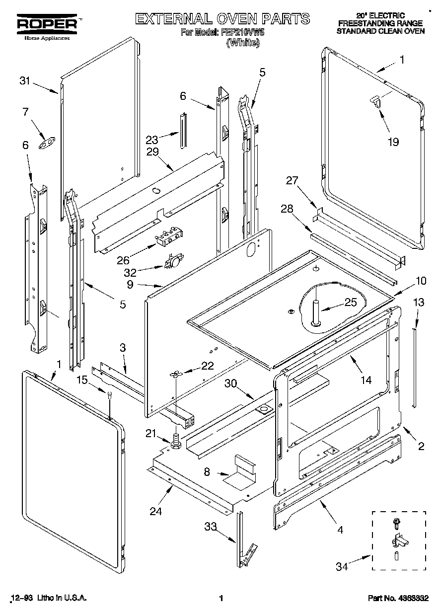 01 - EXTERNAL OVEN, LIT/OPTIONAL