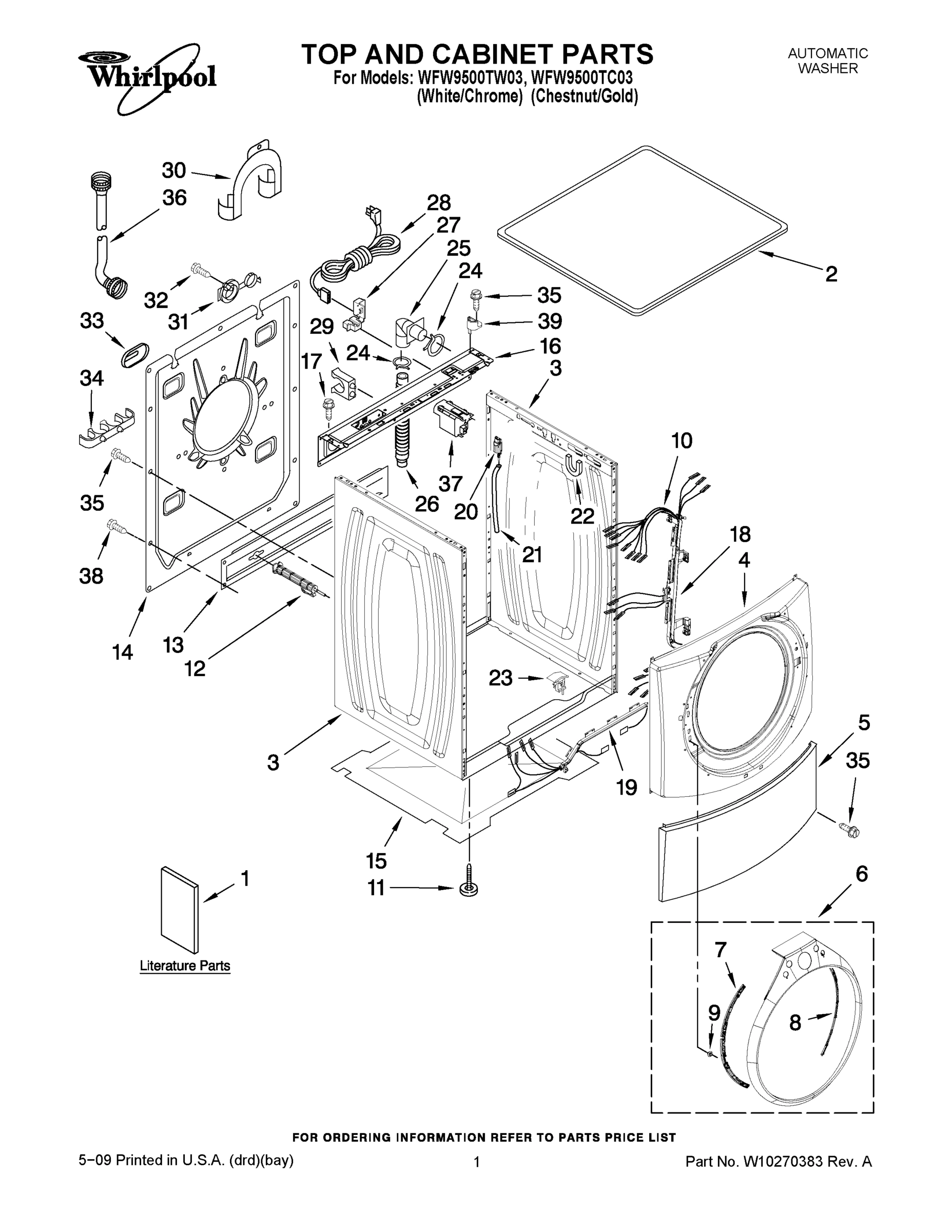 01 - TOP AND CABINET PARTS