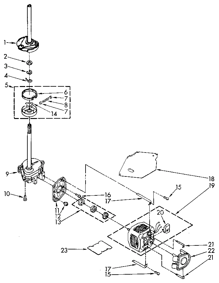 BRAKE, CLUTCH, GEARCASE, MOTOR & PUMP