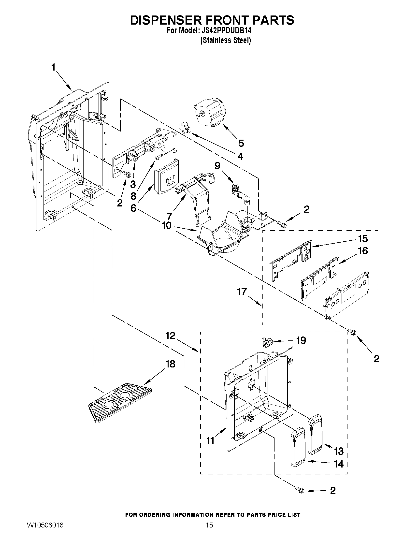 10 - DISPENSER FRONT PARTS