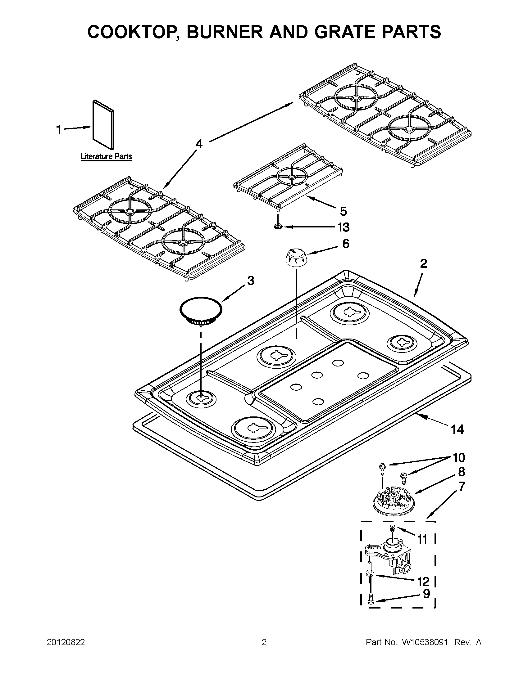 01 - COOKTOP, BURNER AND GRATE PARTS