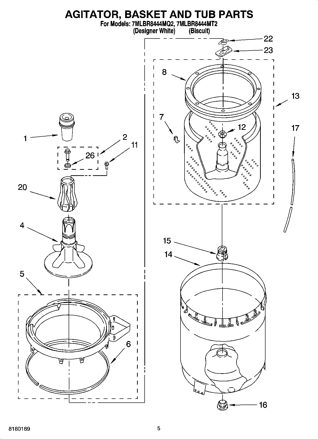 03 - AGITATOR, BASKET AND TUB PARTS