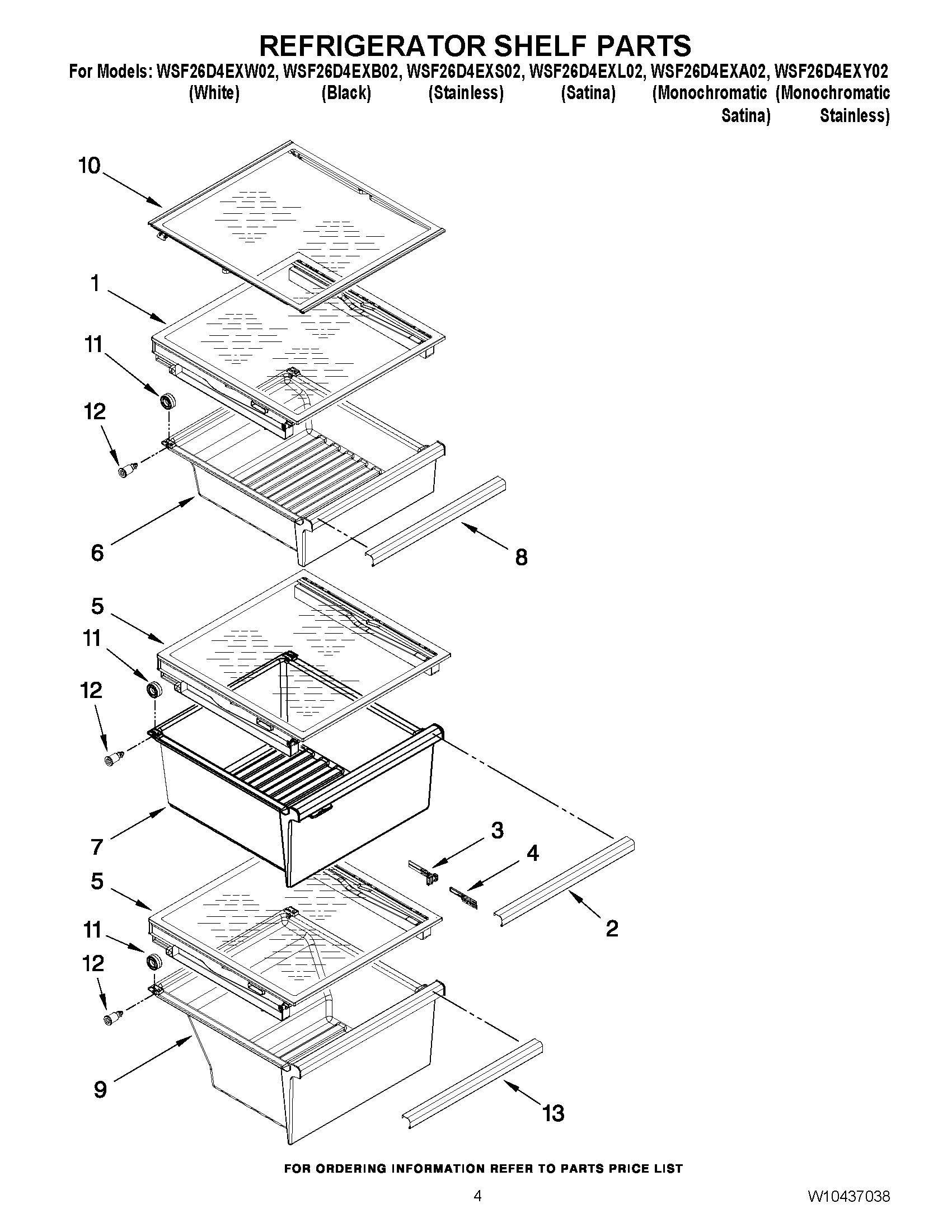 03 - REFRIGERATOR SHELF PARTS