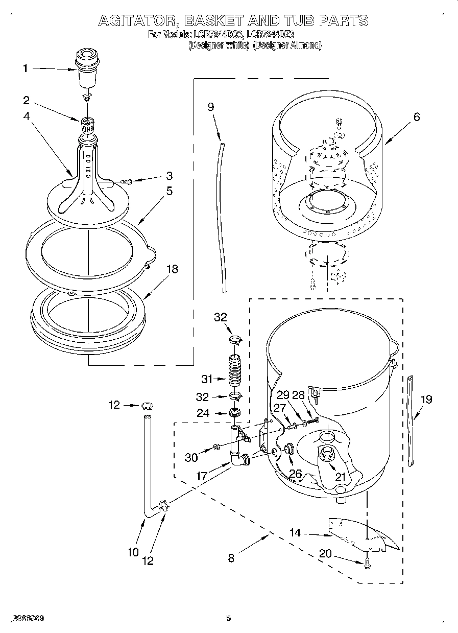 03 - AGITATOR, BASKET AND TUB