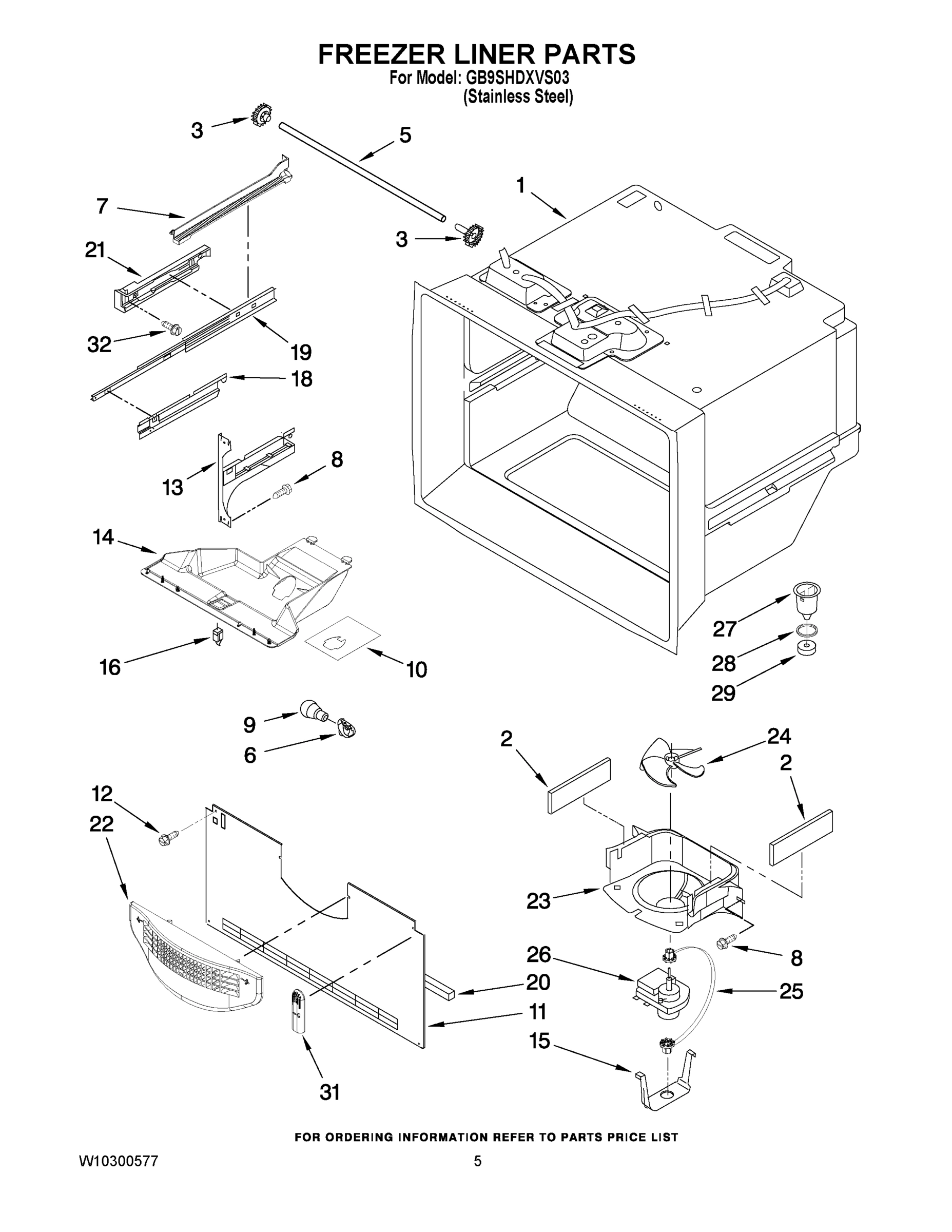 03 - FREEZER LINER PARTS