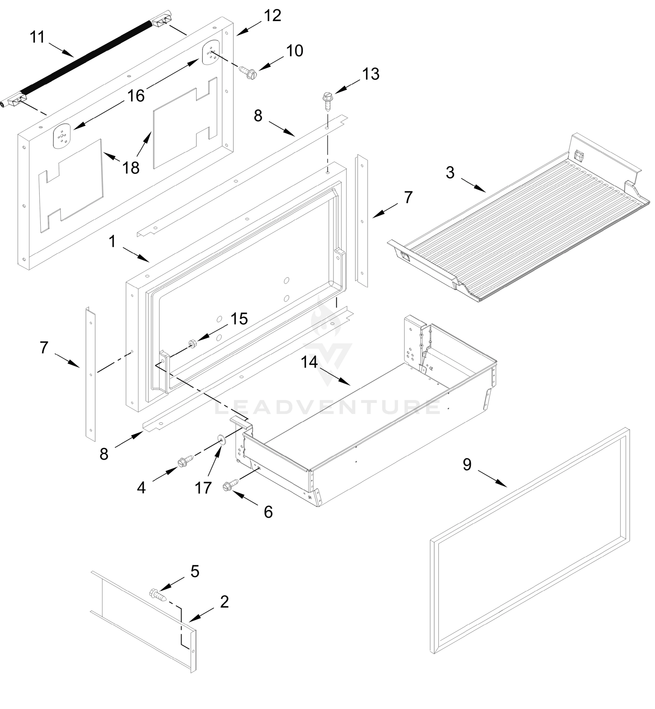 FREEZER DOOR AND BASKET PARTS