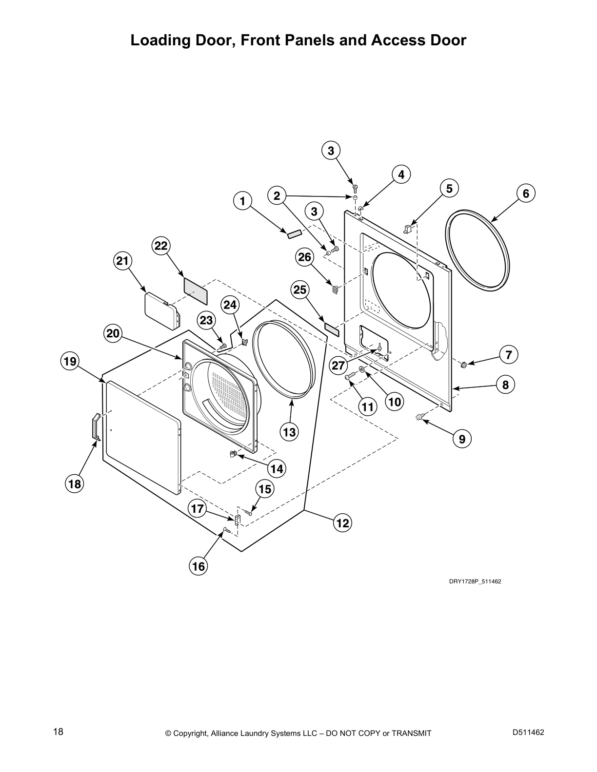 Loading Door, Front Panels and Access Door