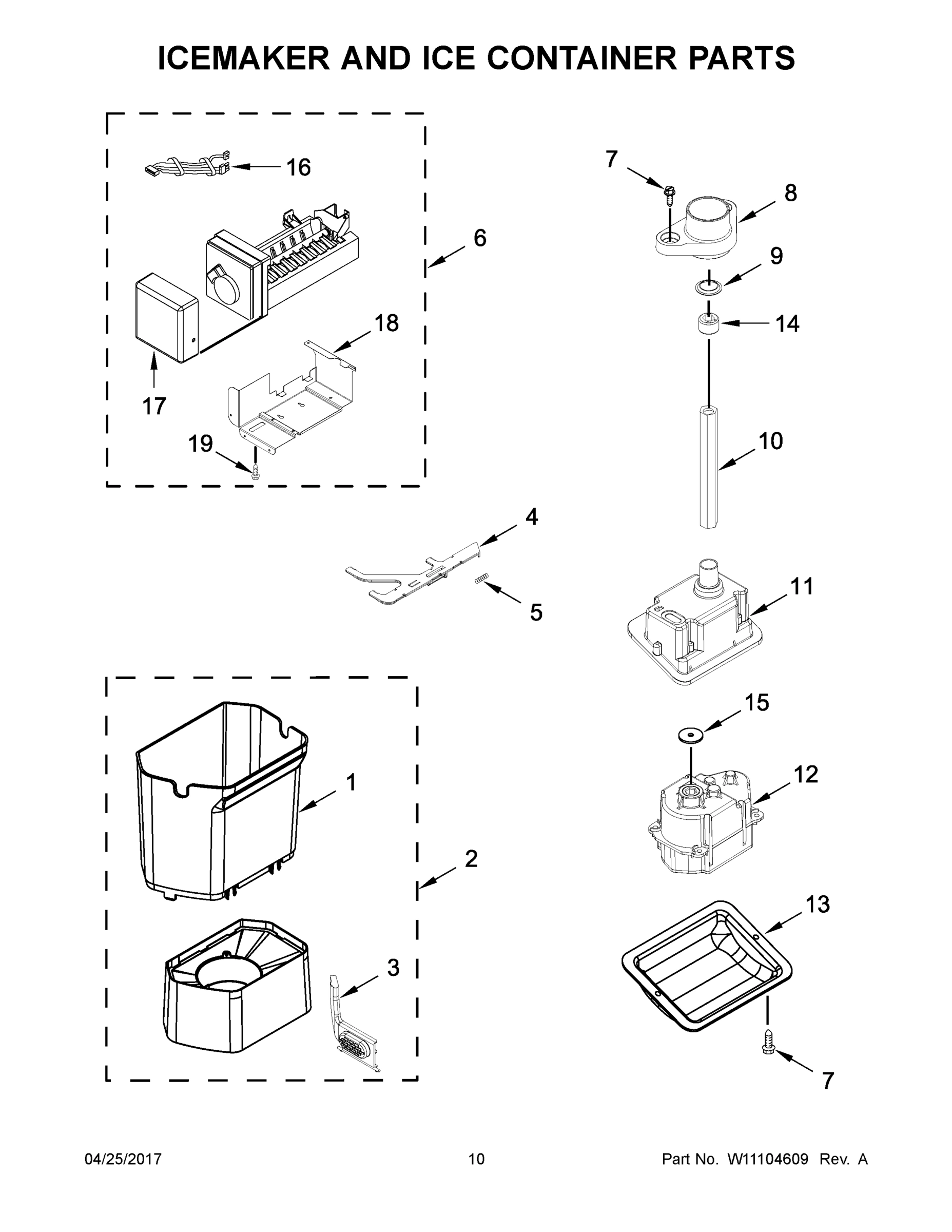 06 - ICEMAKER AND ICE CONTAINER PARTS