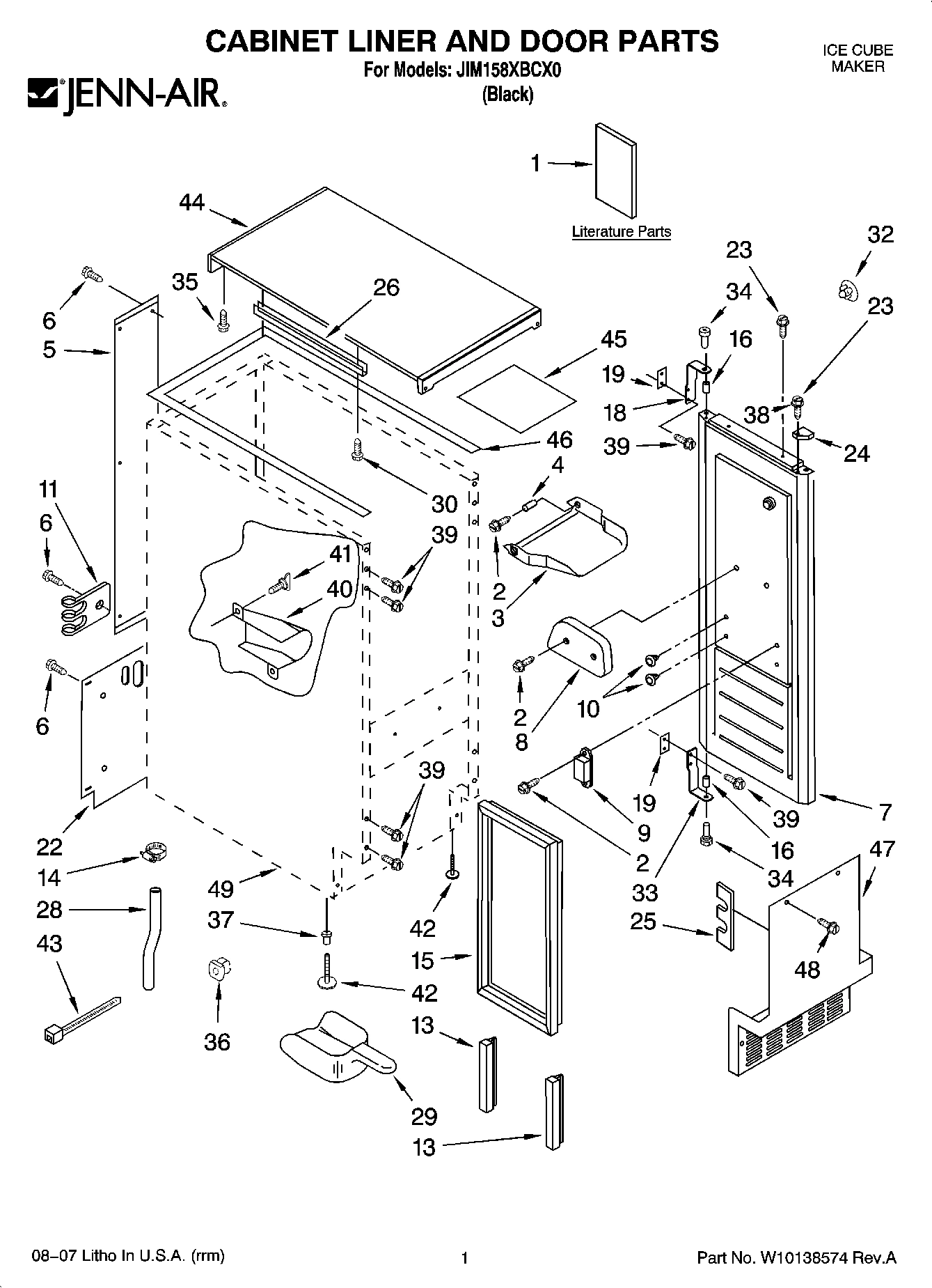 01 - CABINET LINER AND DOOR PARTS